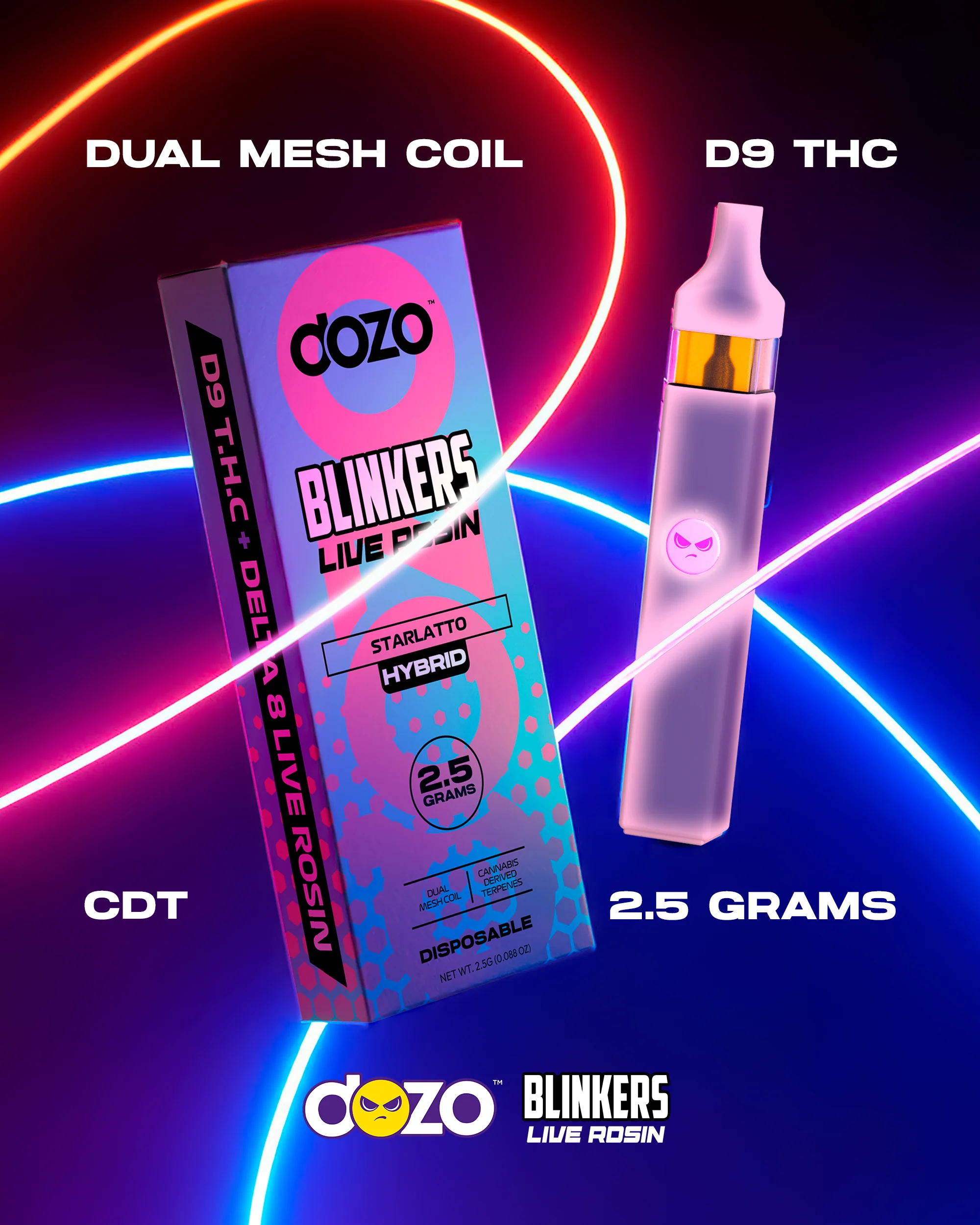 2.5g Dozo Blinkers Live Rosin Disposable Vape - Image 11