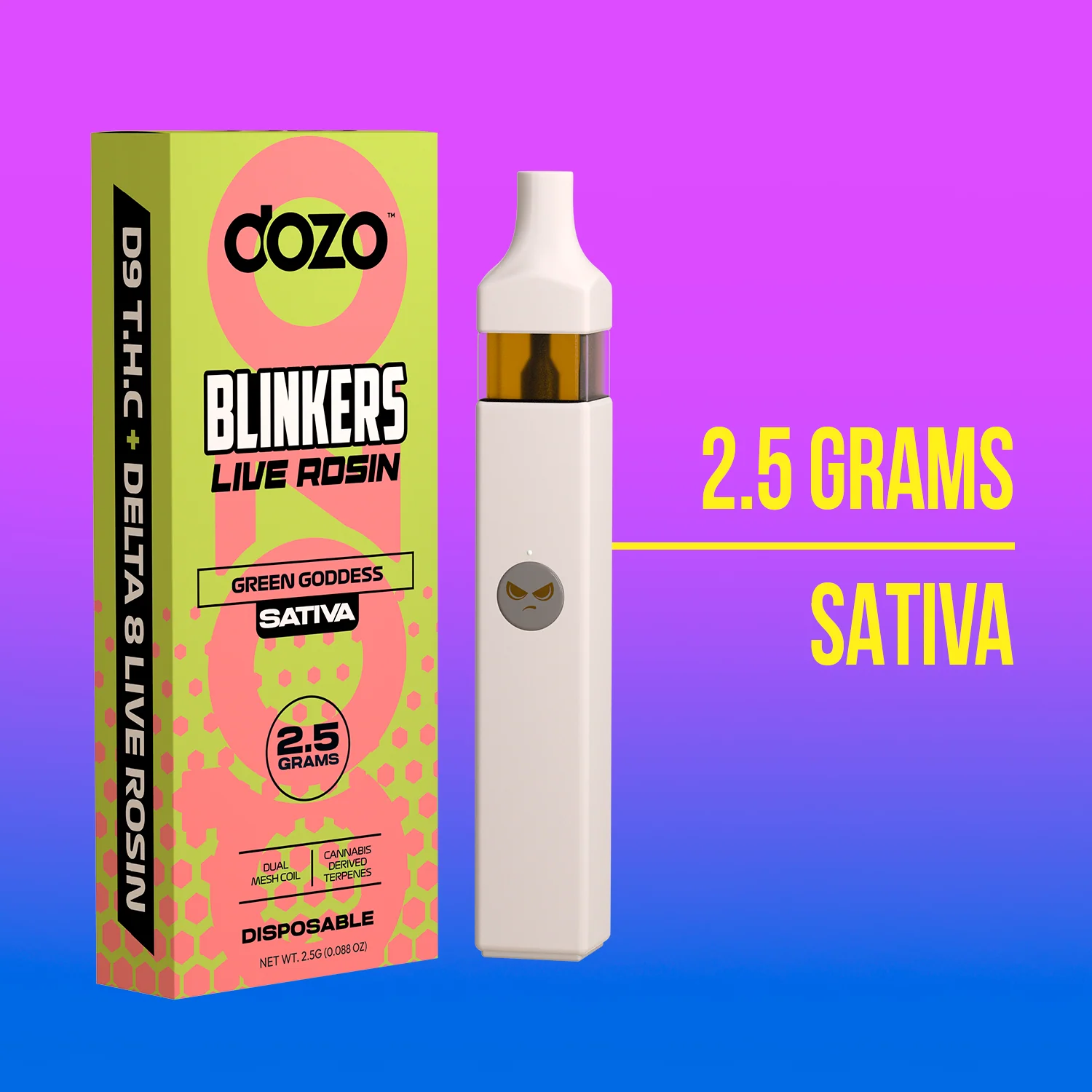 2.5g Dozo Blinkers Live Rosin Disposable Vape - Image 5