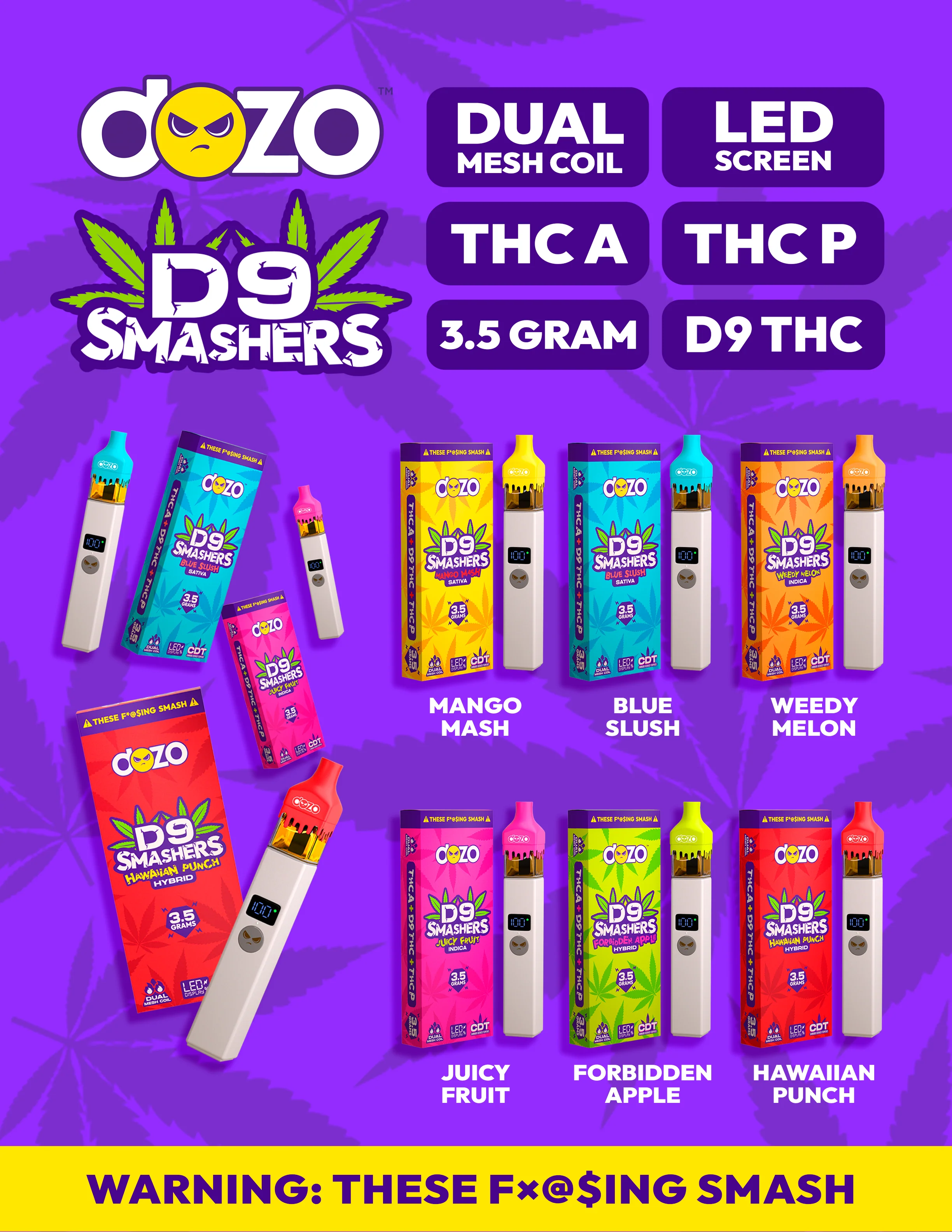 3.5g Dozo D9 Smashers THC-A Disposable - Image 11
