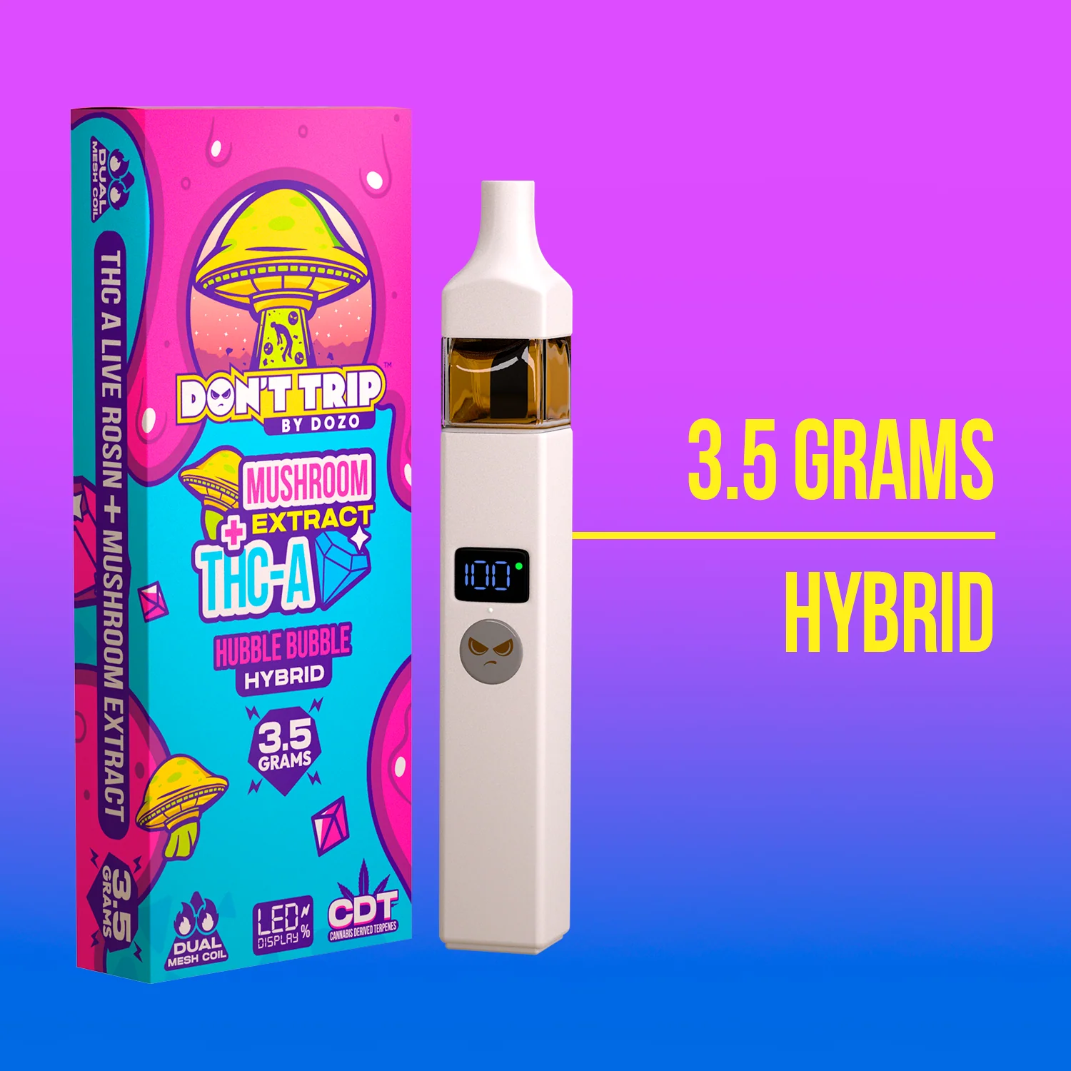 3.5g Dozo Don't Trip Mushroom Vape: Pineapple Envy (Sativa) - Image 7