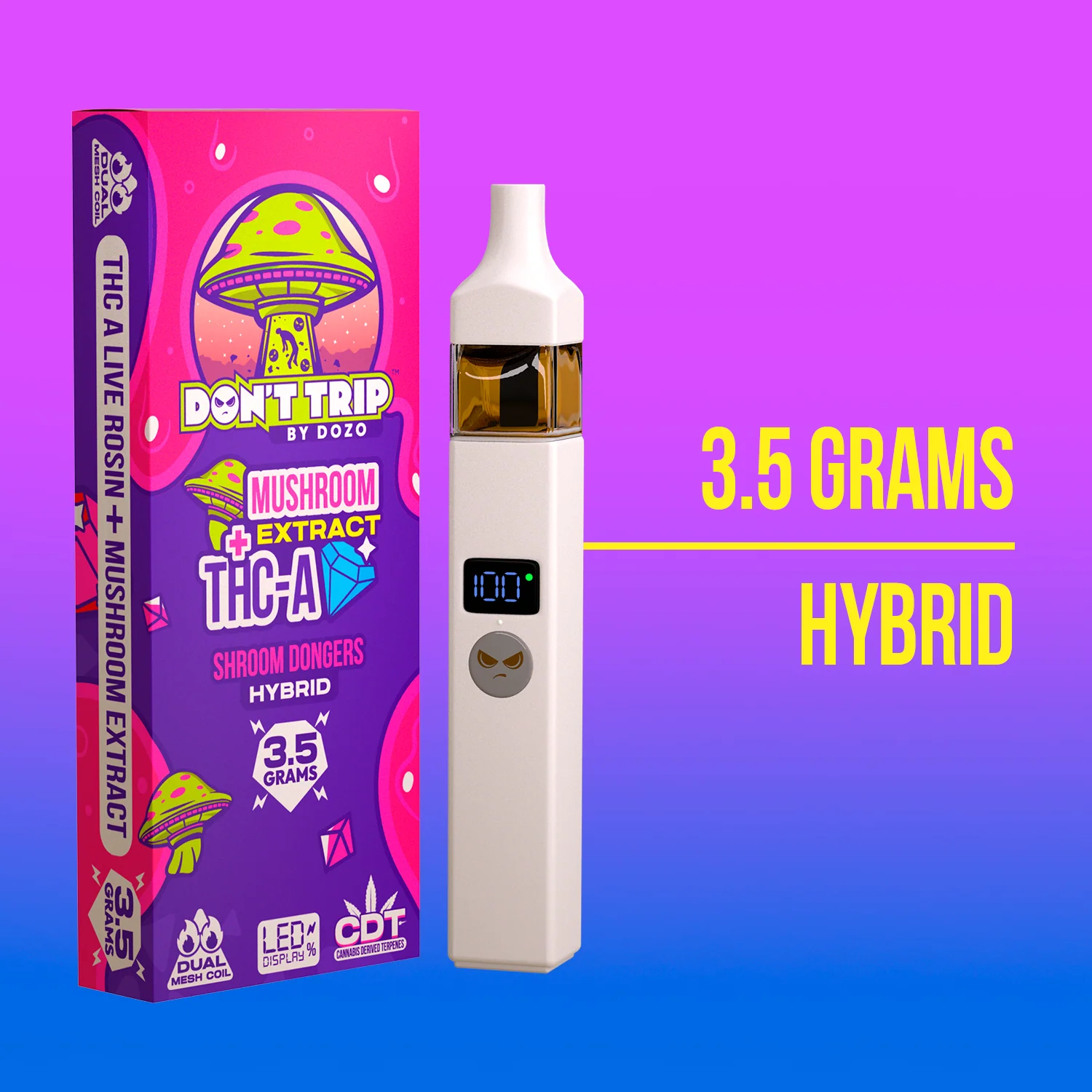 3.5g Dozo Don't Trip Mushroom Vape: Pineapple Envy (Sativa) - Image 8