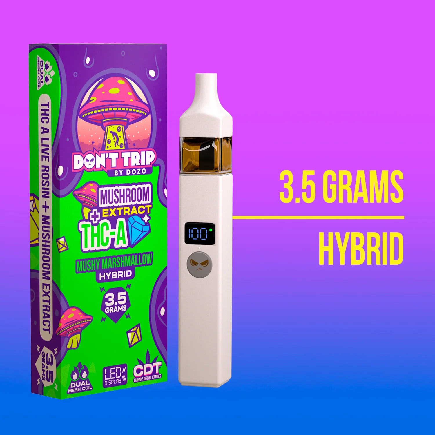 3.5g Dozo Don't Trip Mushroom Vape: Smurf's Dream (Sativa) - Image 13