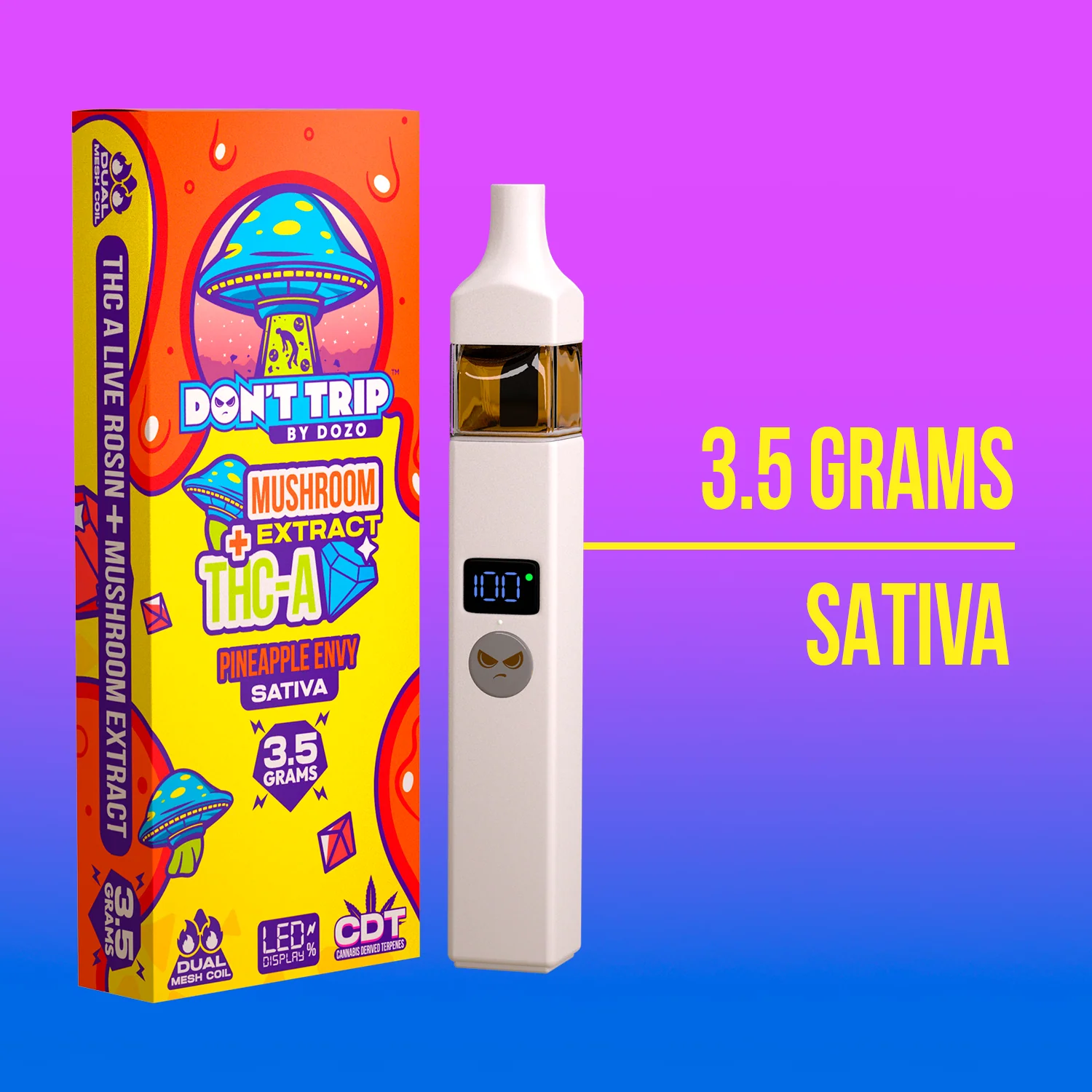3.5g Dozo Don't Trip Mushroom Vape: Space Junkie (Indica) - Image 11