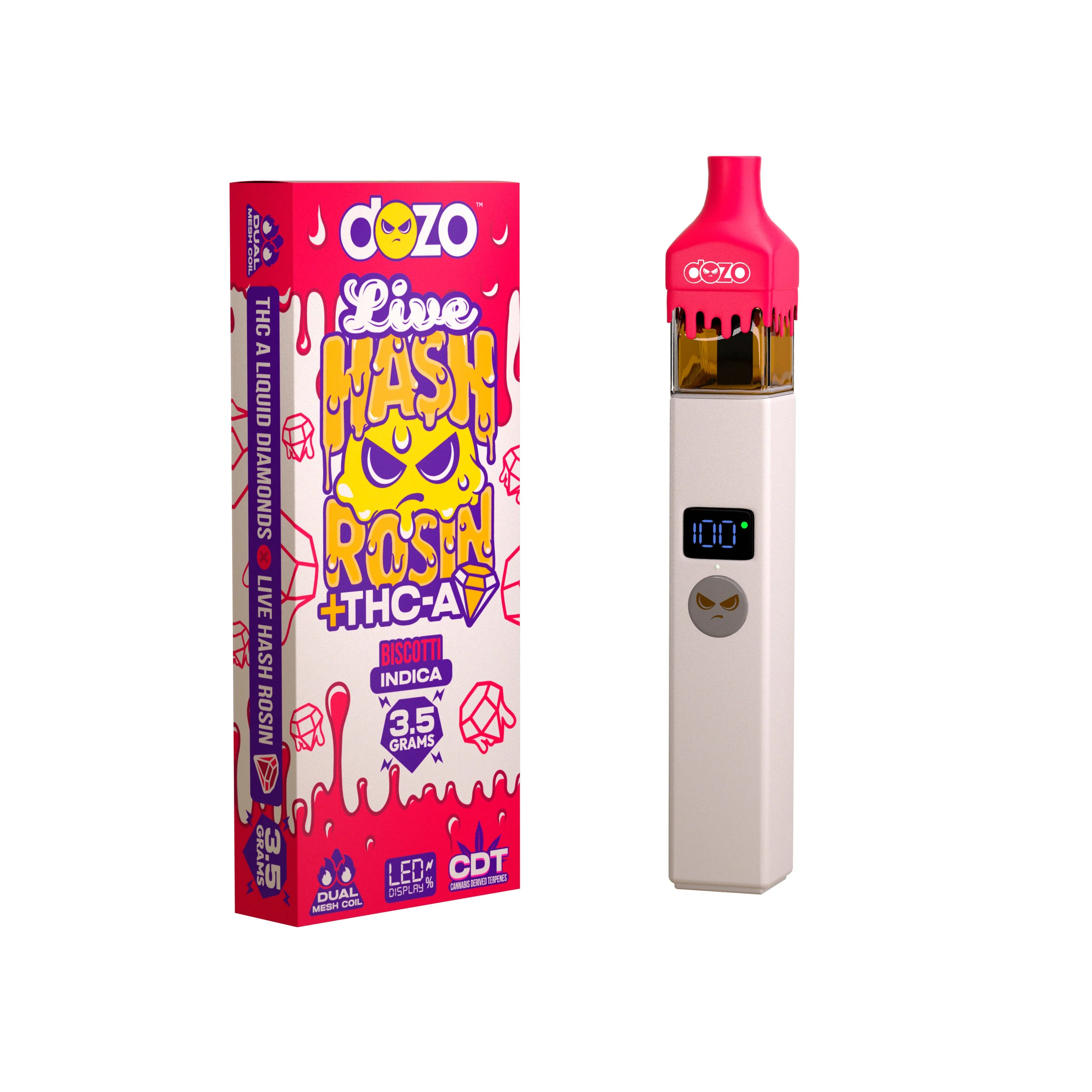 3.5g Dozo Live Hash Rosin THC-A Vape: Biscotti (Indica) - Image 15