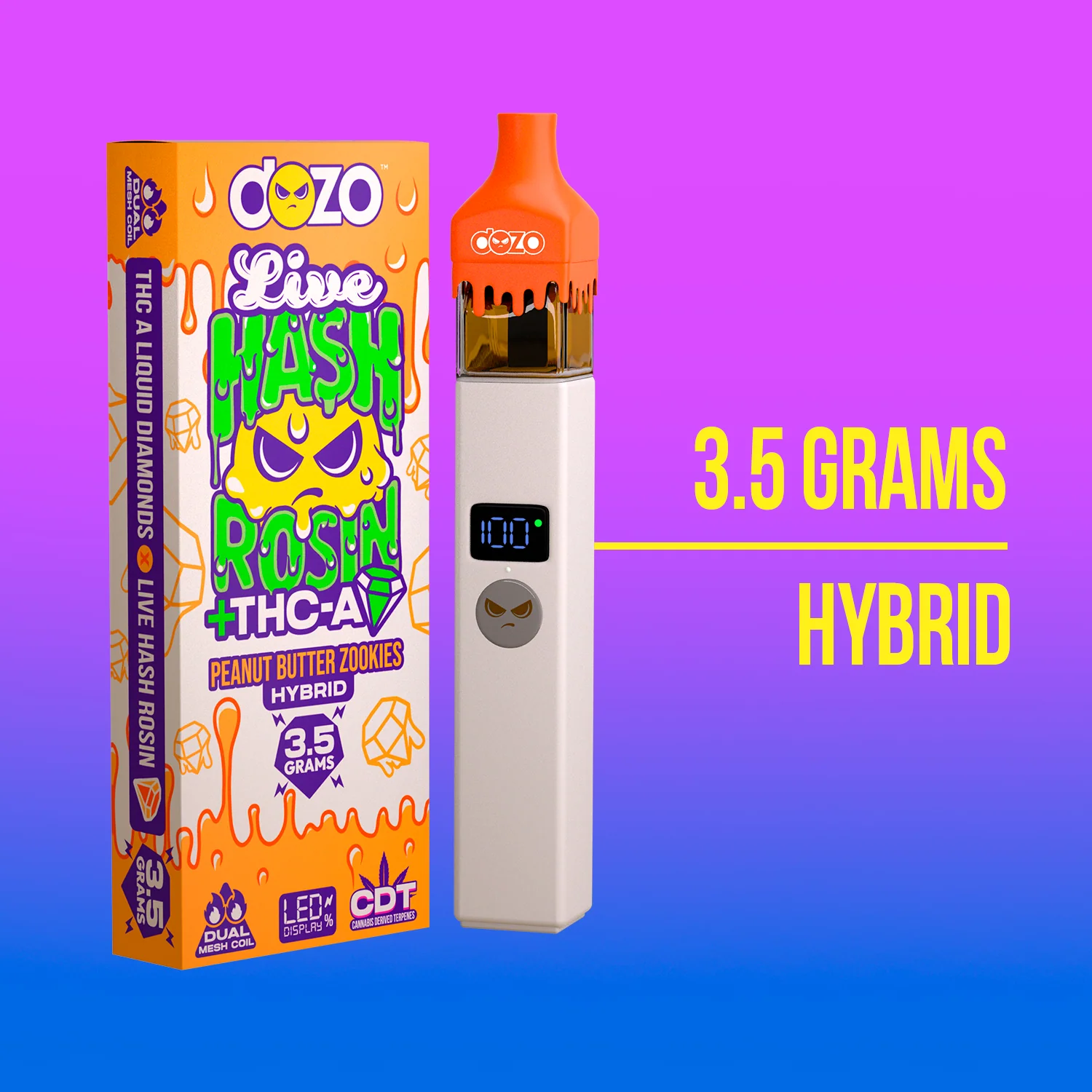 3.5g Dozo Live Hash Rosin THC-A Vape: G 41 (Indica) - Image 11