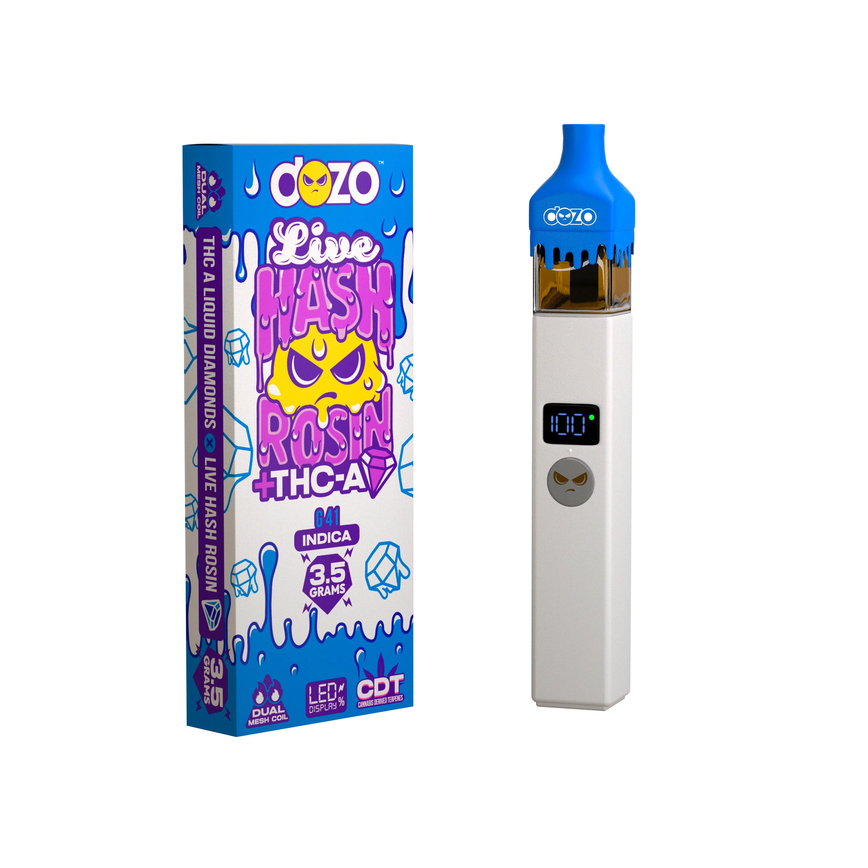 3.5g Dozo Live Hash Rosin THC-A Vape: G 41 (Indica) - Image 15