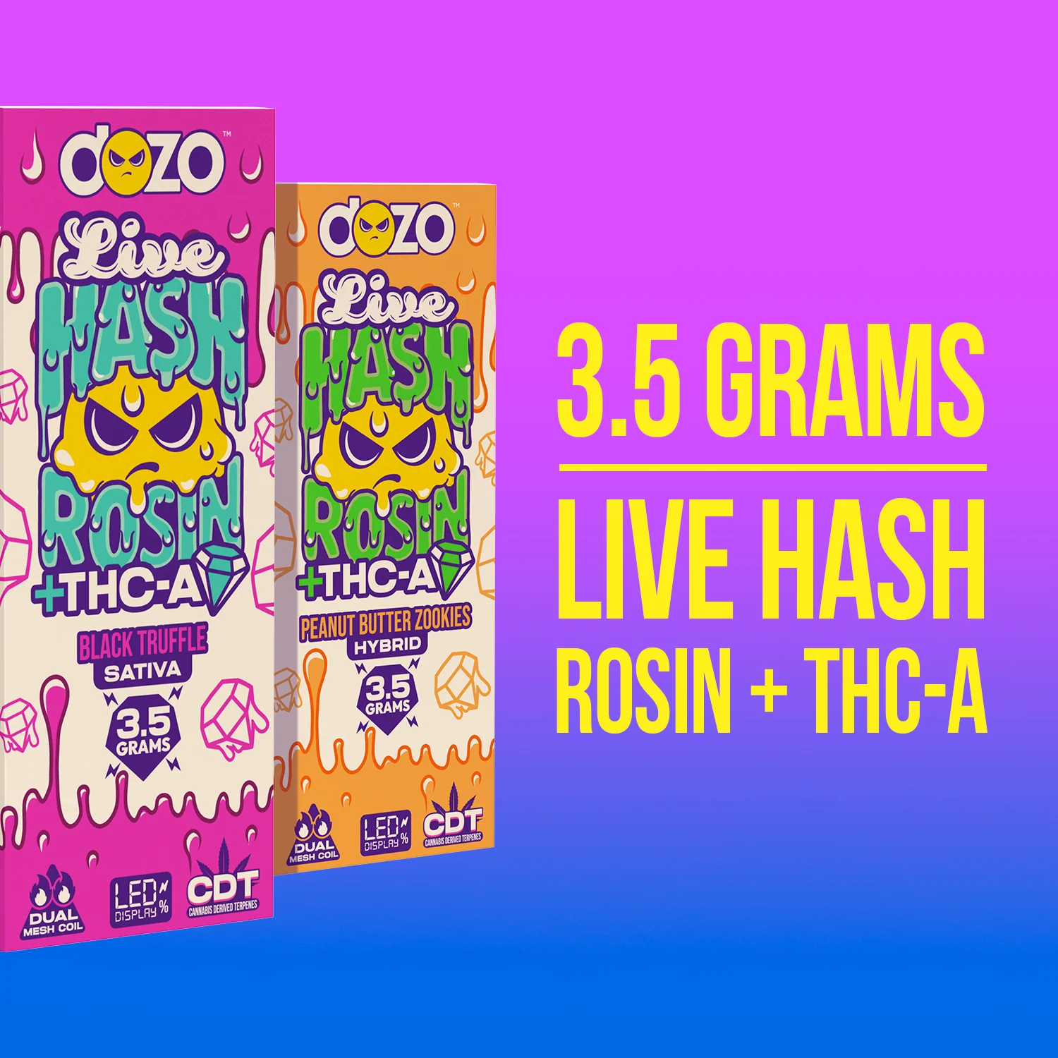 3.5g Dozo Live Hash Rosin THC-A Vape: G 41 (Indica) - Image 5