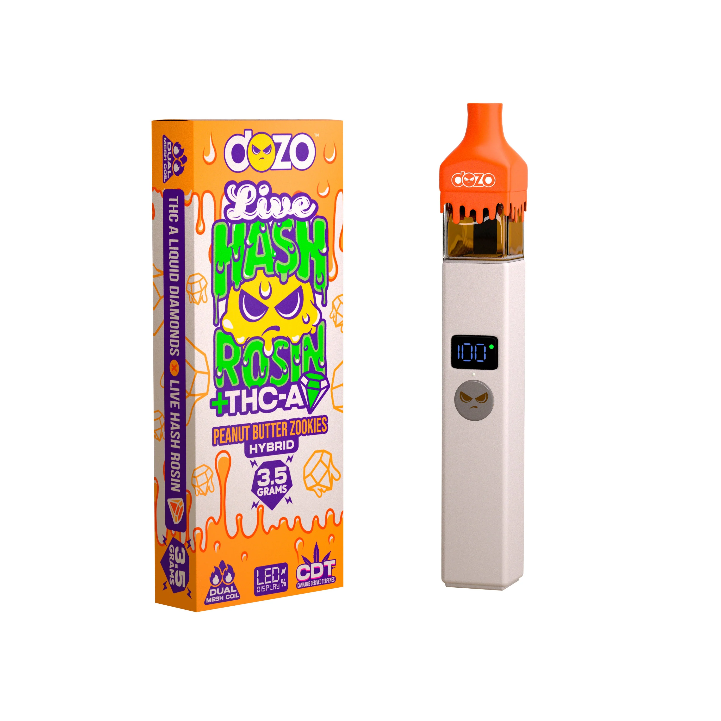 3.5g Dozo Live Hash Rosin THC-A Vape: Peanut Butter Zookies (Hybrid) - Image 15