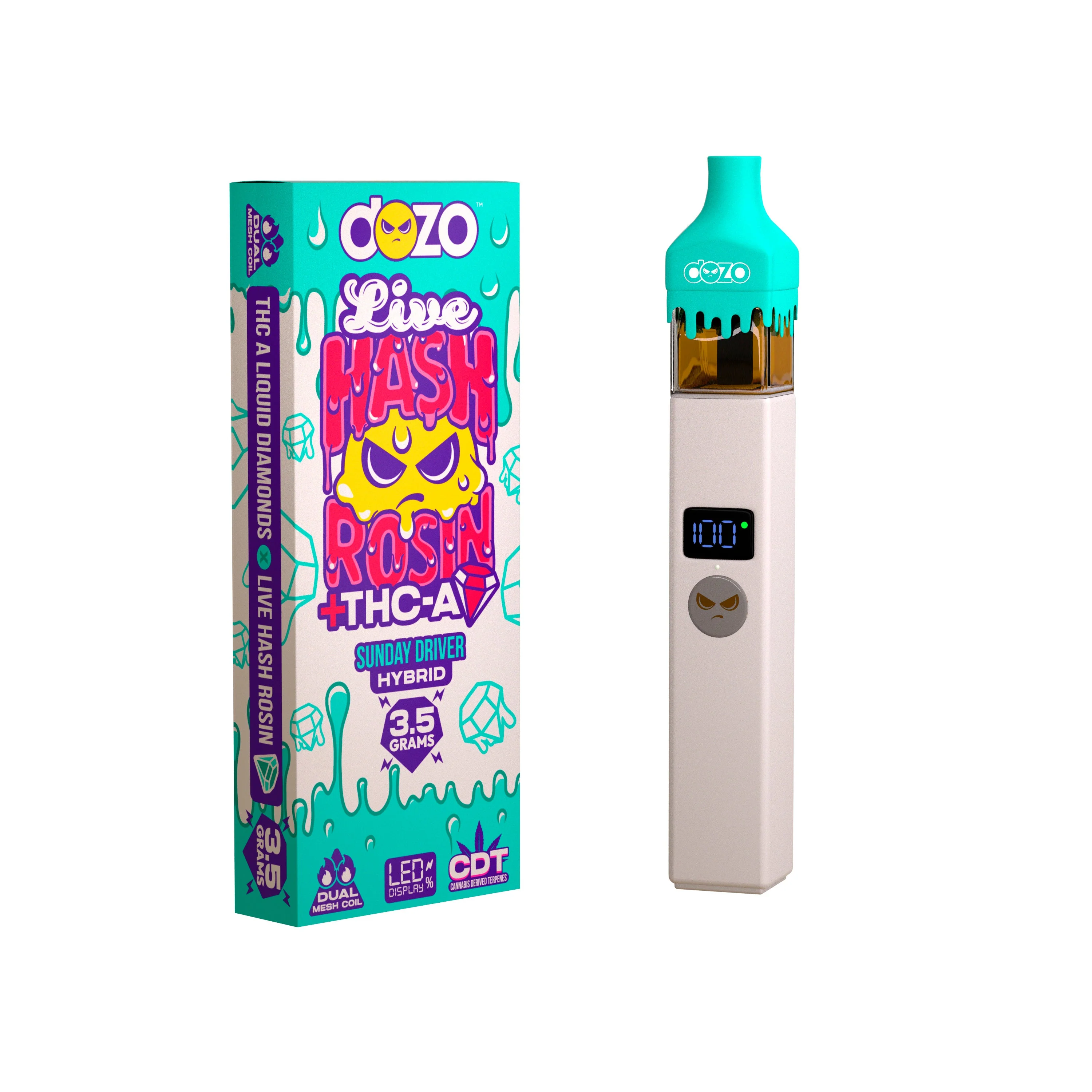 3.5g Dozo Live Hash Rosin THC-A Vape: Sunday Driver (Hybrid) - Image 15