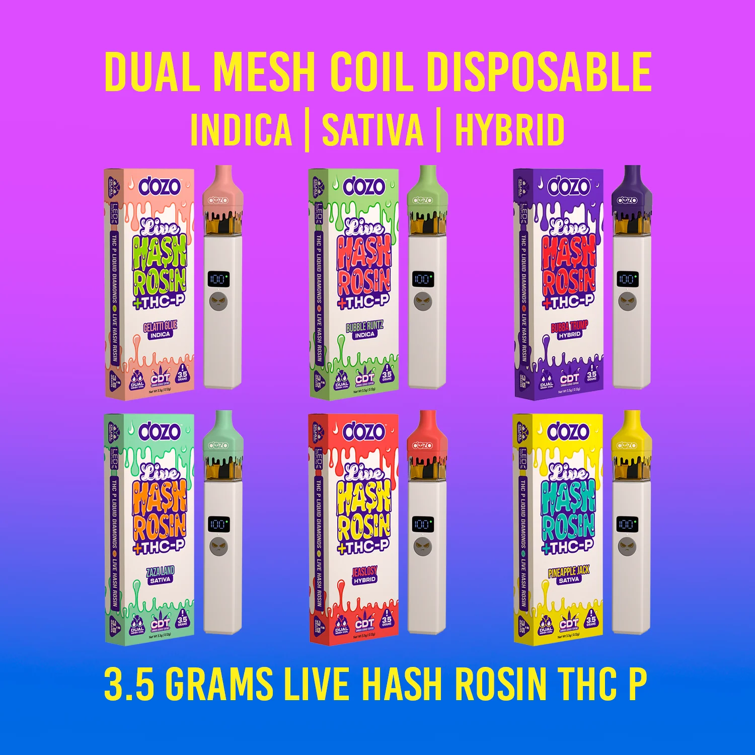 3.5g Dozo Live Hash Rosin THC-P Vape - Image 4