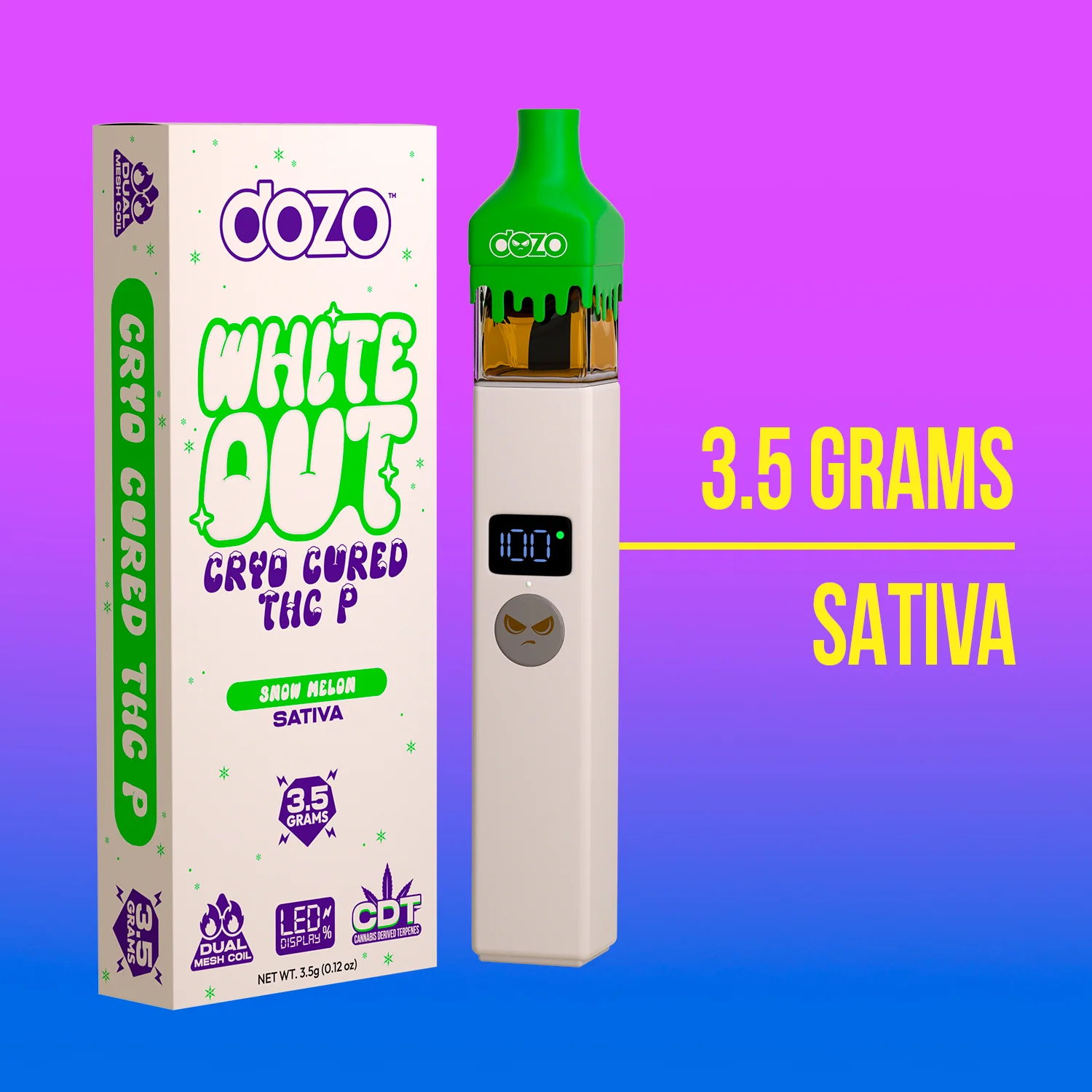 3.5g Dozo White-Out Disposable: Blizzart Blast (Sativa) - Image 8