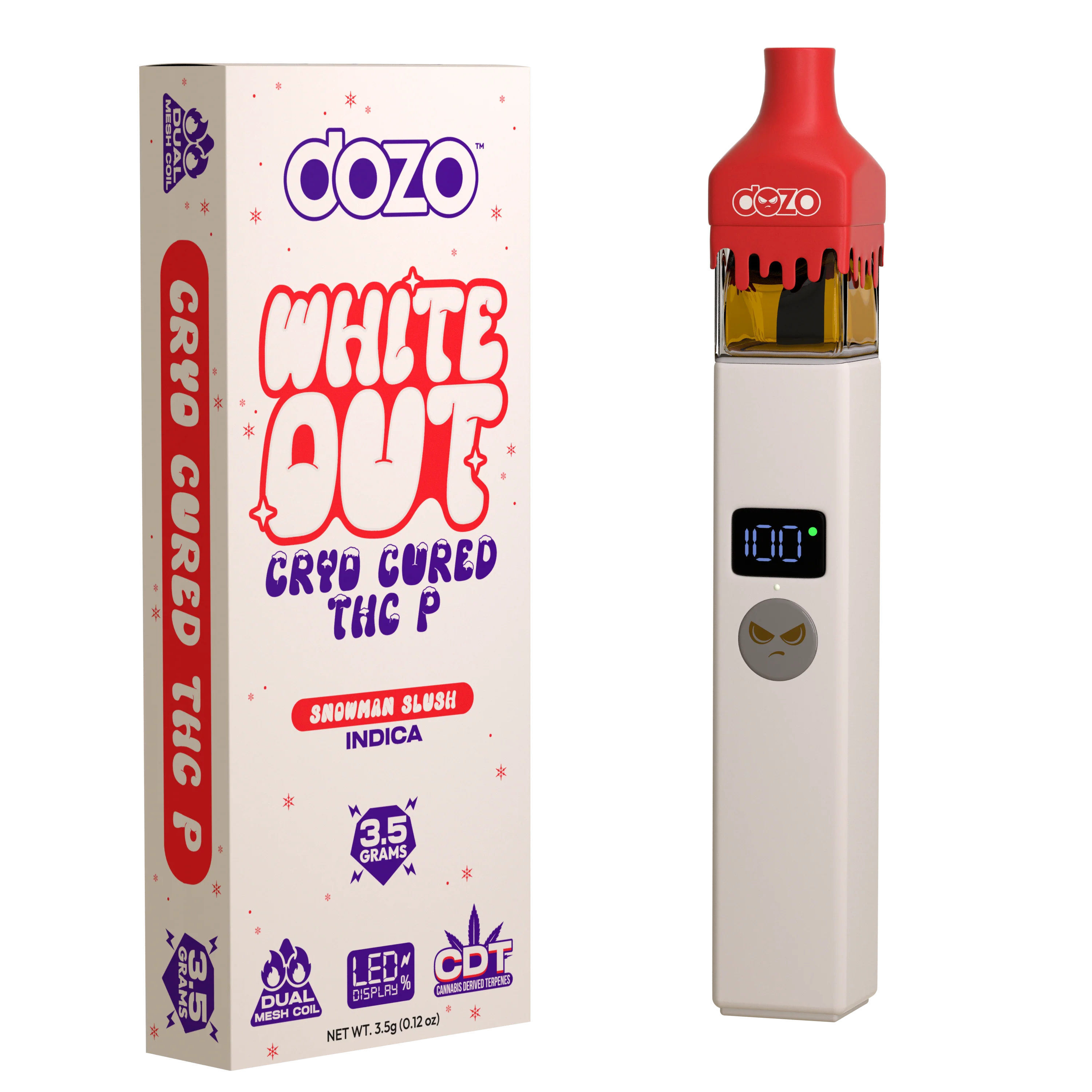 3.5g Dozo White-Out Disposable: Frozen Berry (Indica) - Image 13