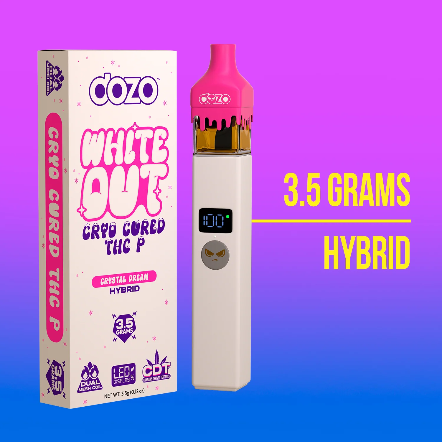 3.5g Dozo White-Out Disposable: Snow Melow (Sativa) - Image 7