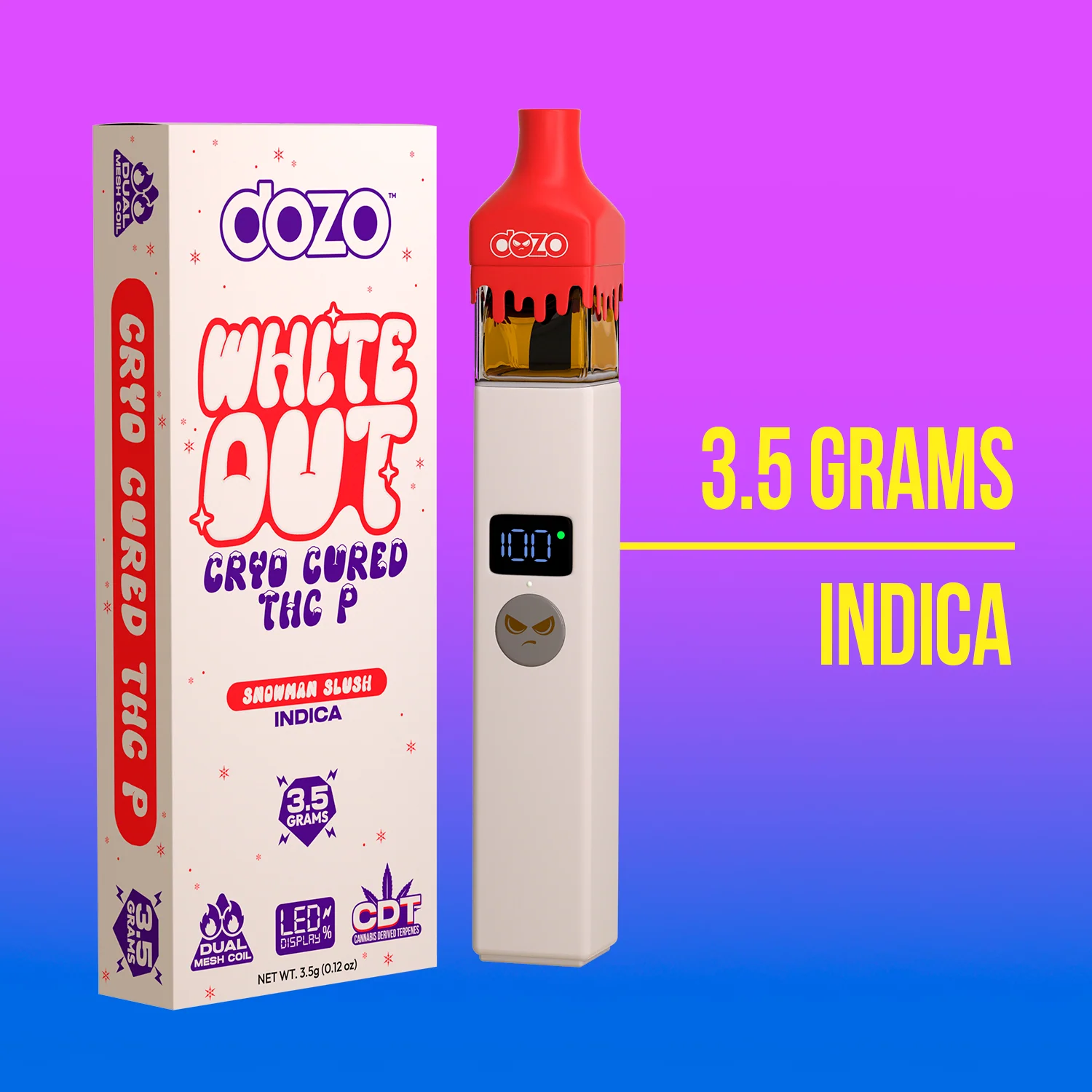 3.5g Dozo White-Out Disposable: Snow Melow (Sativa) - Image 8