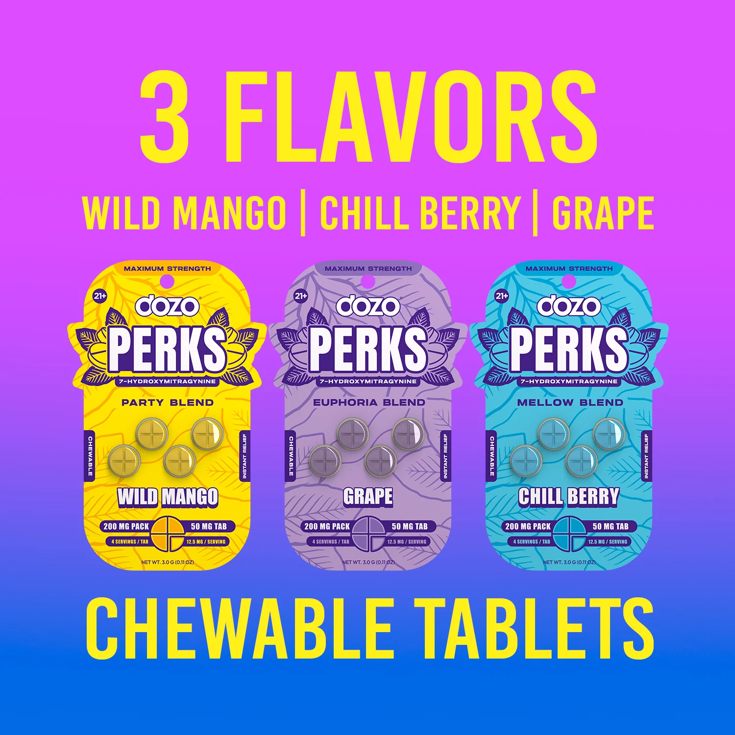 4ct 50mg Dozo PERKS 7-HYDROXYMITRAGYNINE | GRAPE (EUPHORIA BLEND) - Image 4