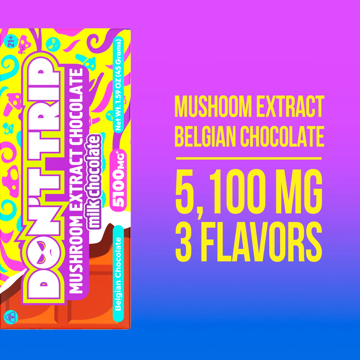 Don't Trip Mushroom Extract Chocolate 510mg | Strawberry cream - Image 4