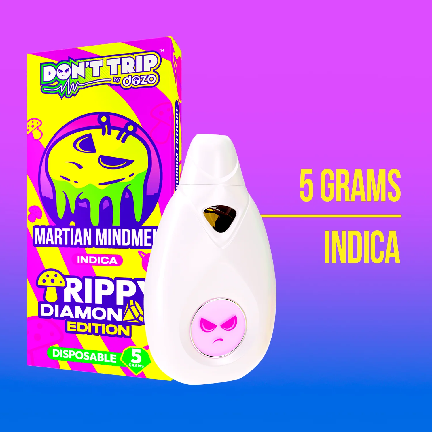 5g Trippy Dimonds Mushroom Vape: Jabba Dabba (Indica) - Image 11