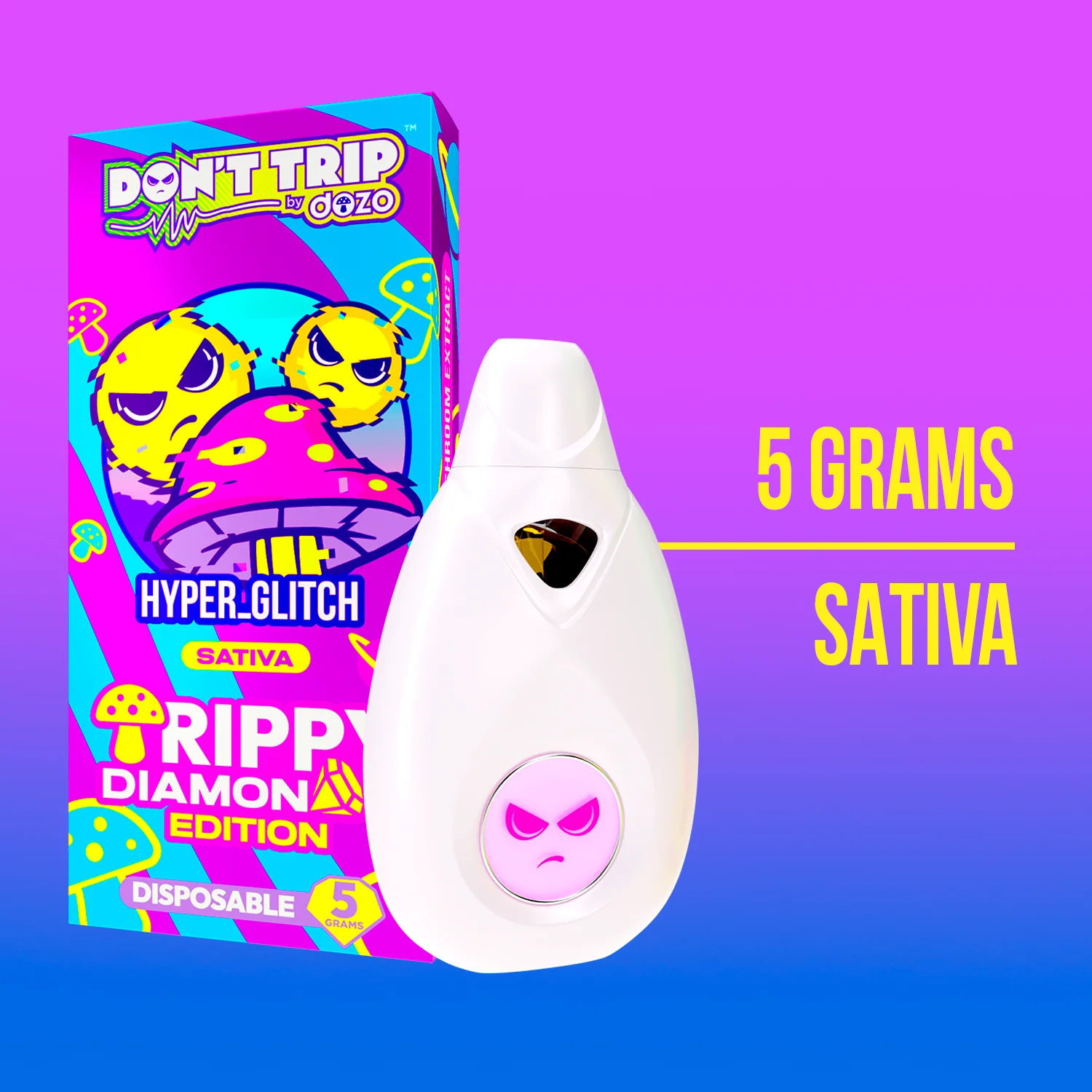 5g Trippy Dimonds Mushroom Vape: Jabba Dabba (Indica) - Image 14