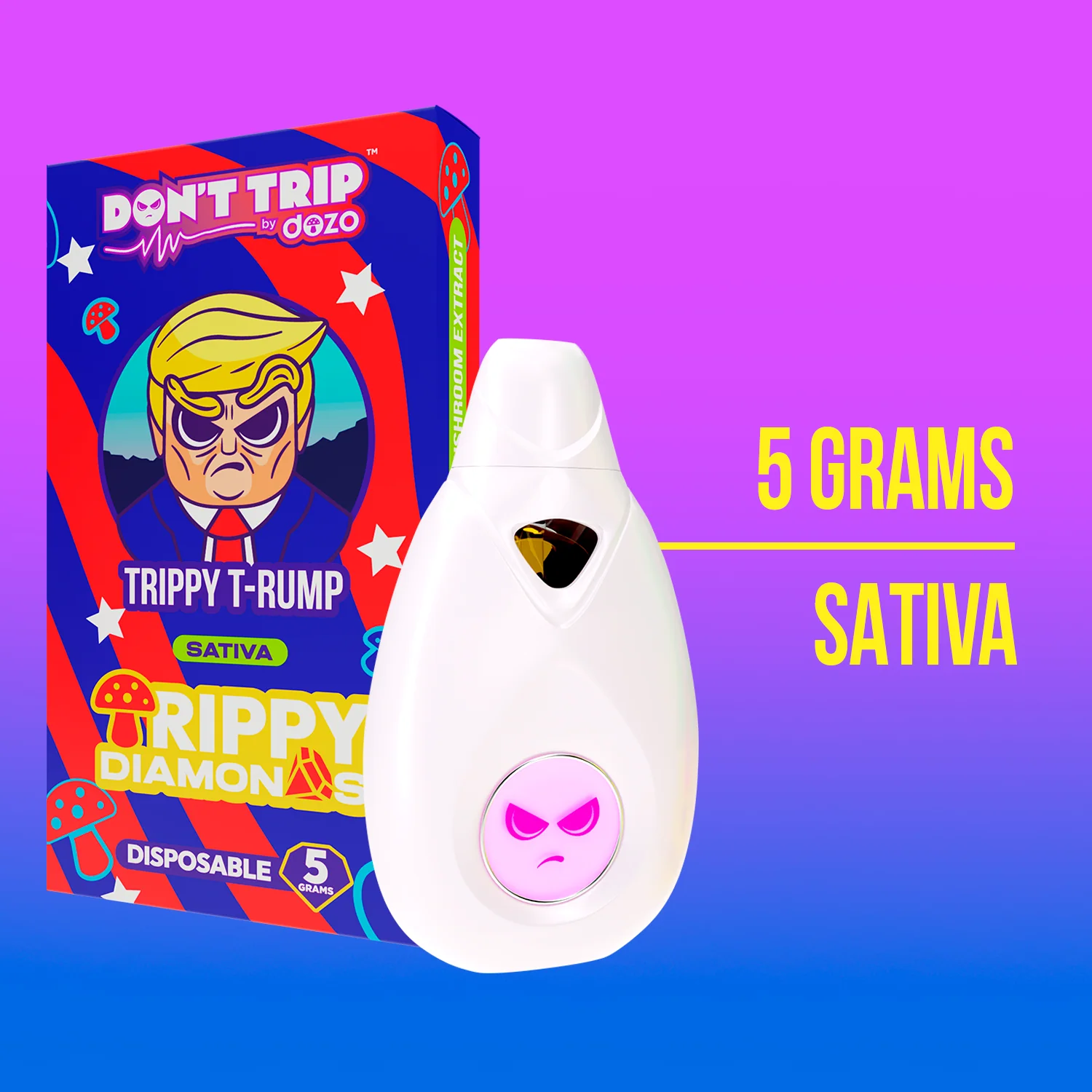 5g Trippy Dimonds Mushroom Vape: Jabba Dabba (Indica) - Image 6