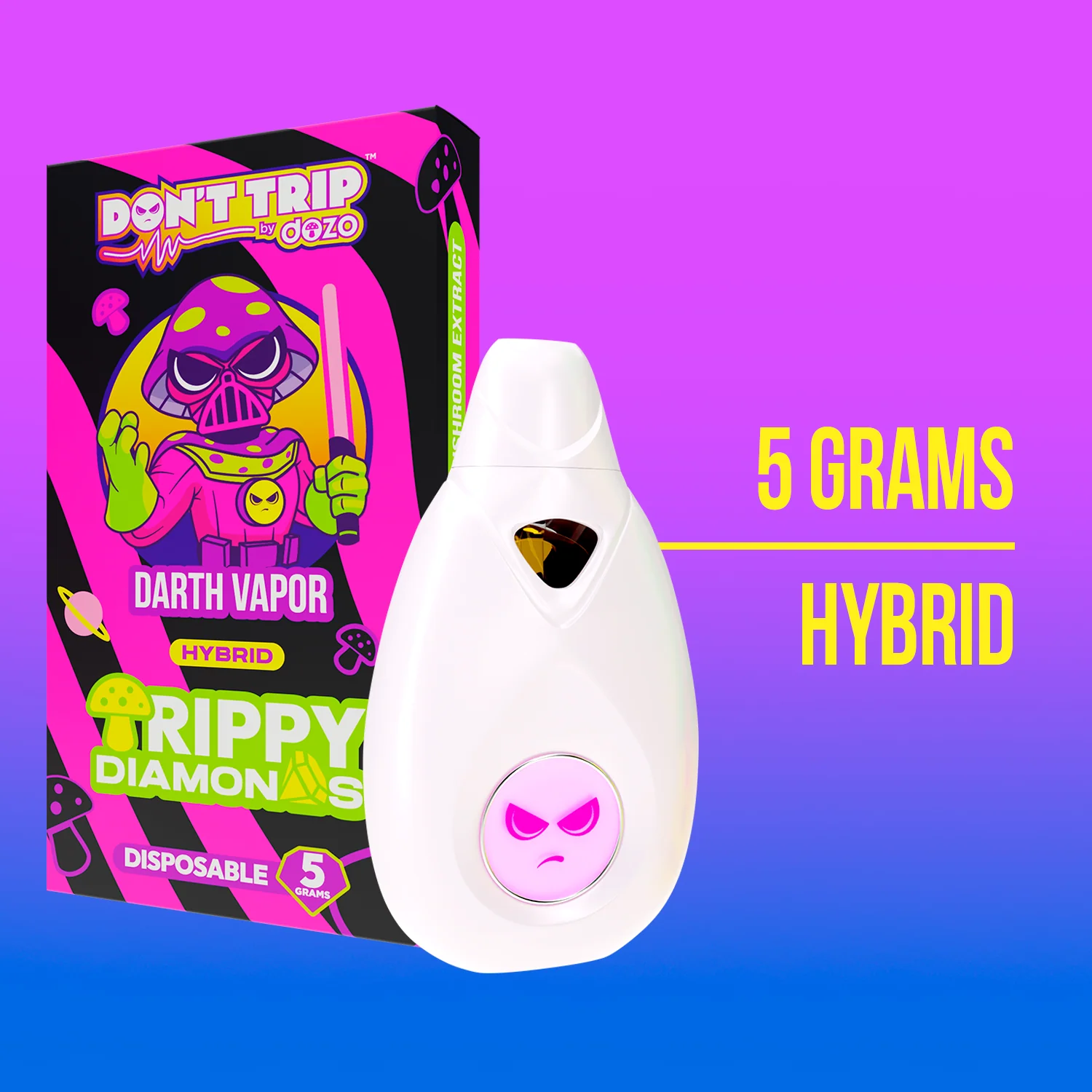 5g Trippy Dimonds Mushroom Vape: Jabba Dabba (Indica) - Image 9