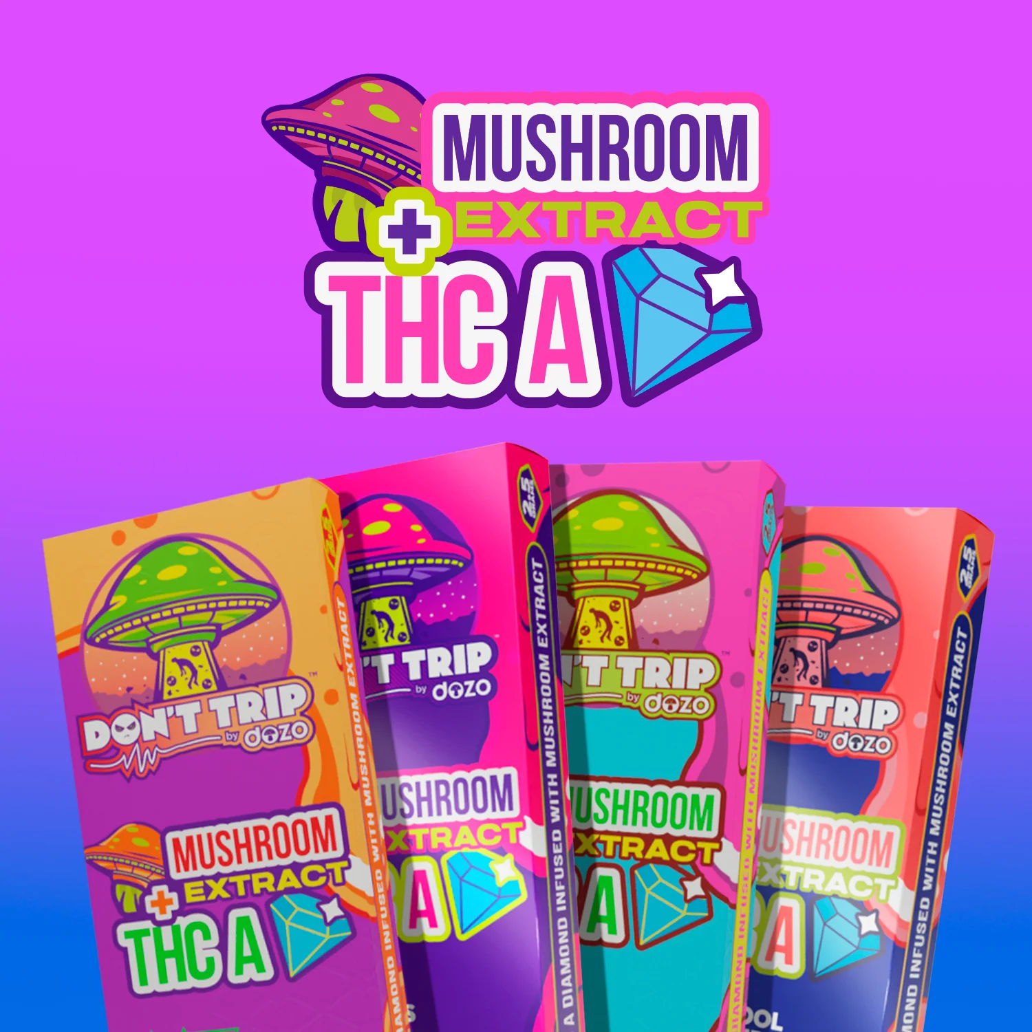 2.5g Don't Trip Mushroom Vape: Mushy Marshmallow (Hybrid) - Image 4