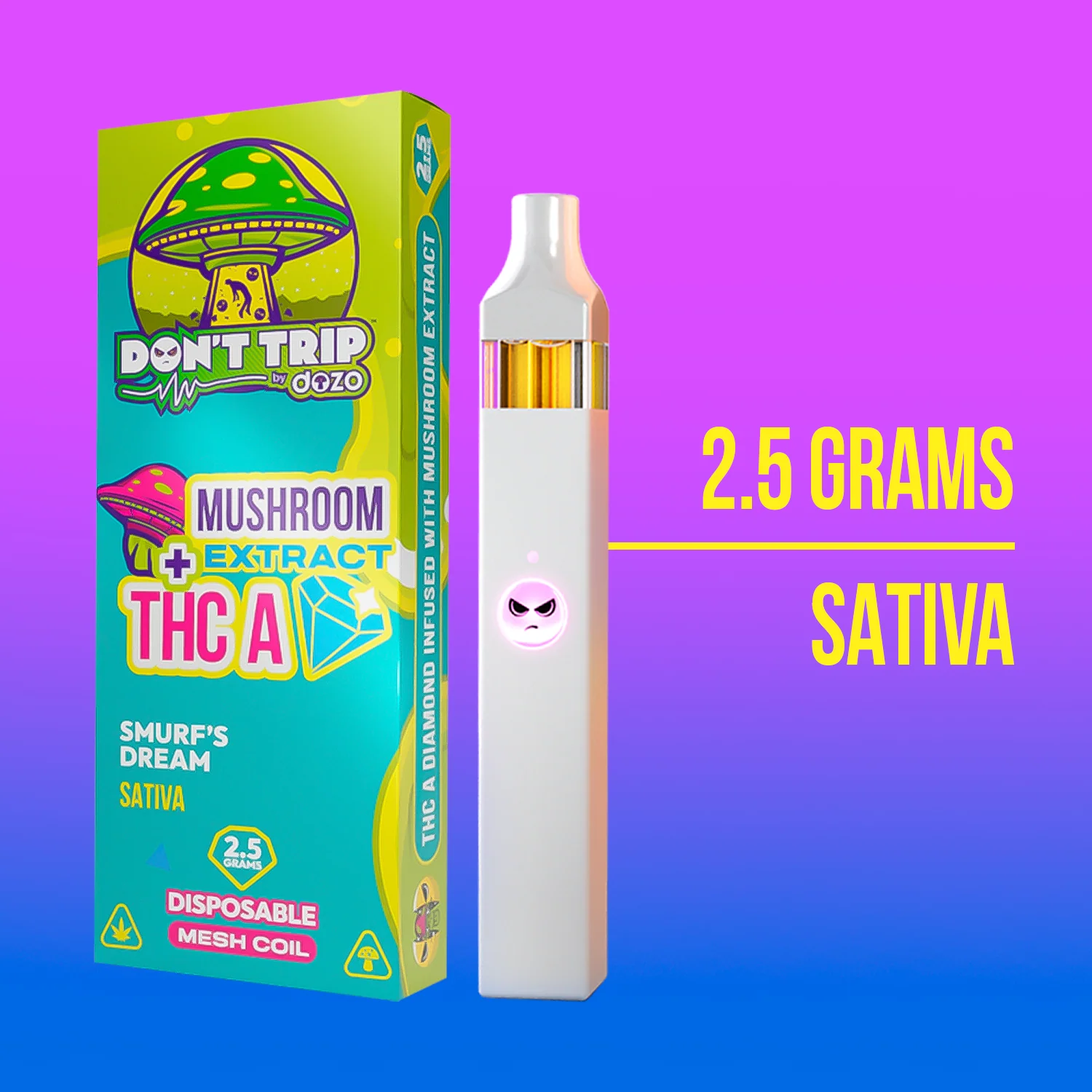 2.5g Don't Trip Mushroom Vape: Shroomhead Kush (Indica) - Image 8