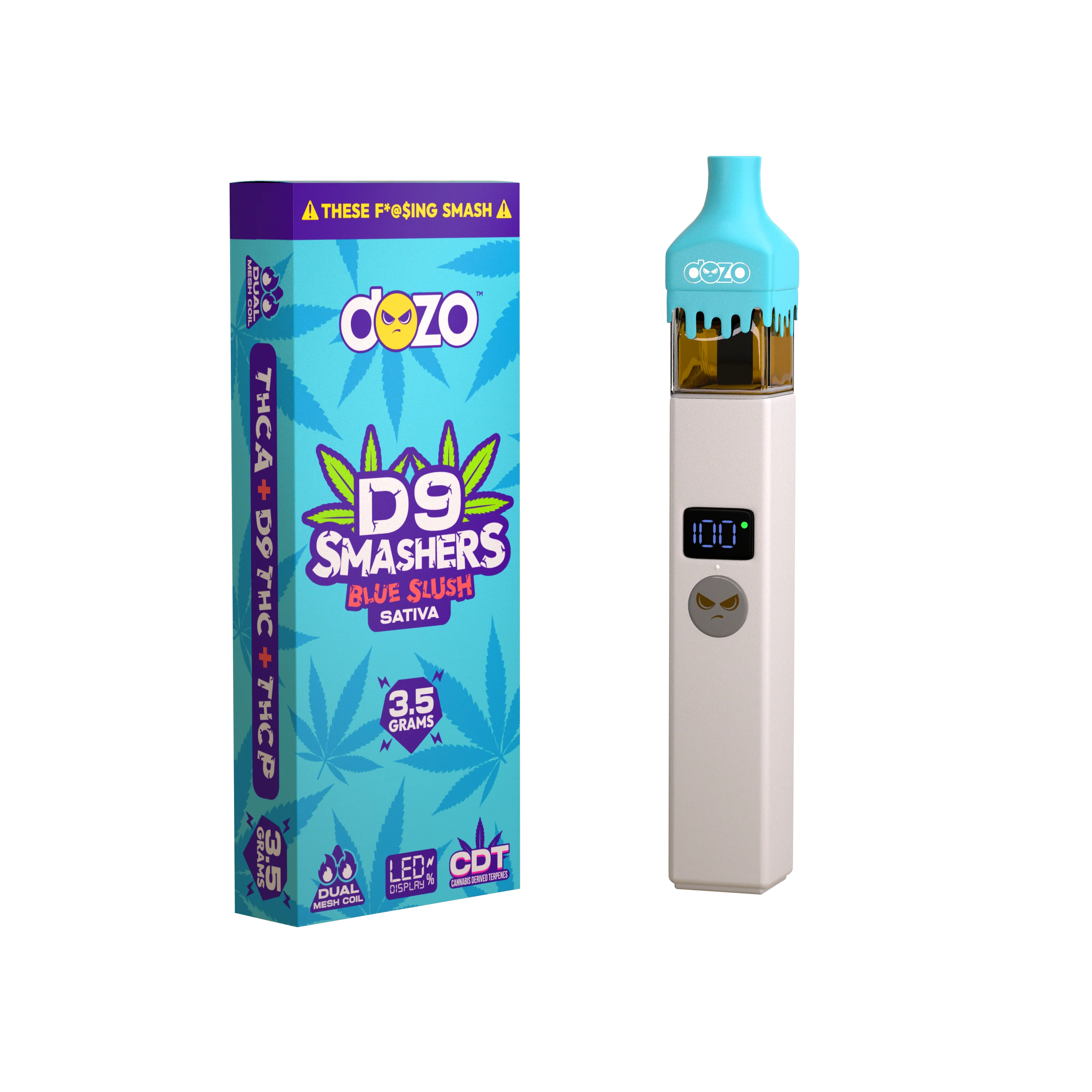 3.5g Dozo D9 Smashers THC-A Disposable: Blue Slush (Sativa) - Image 11