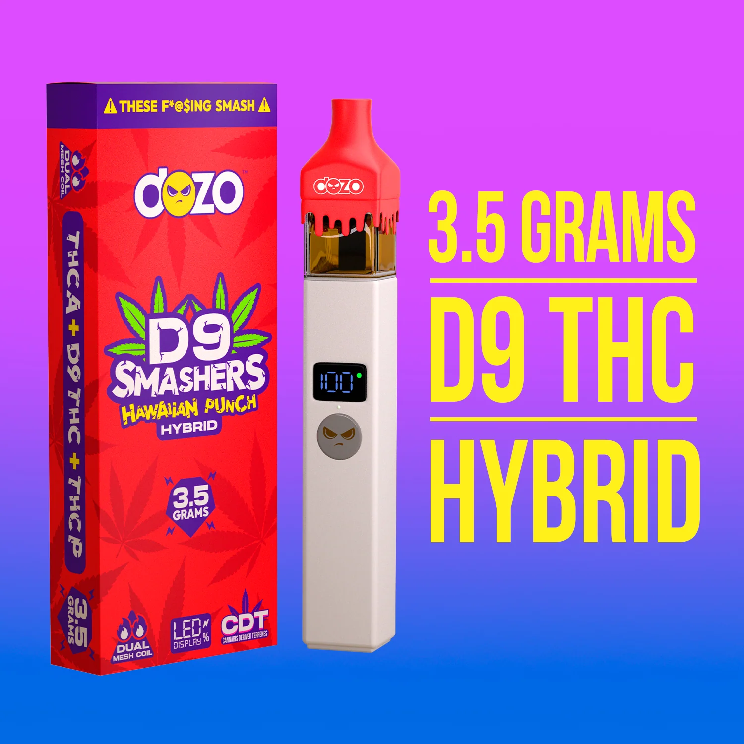 3.5g Dozo D9 Smashers THC-A Disposable: Forbidden Apple (Hybrid) - Image 6