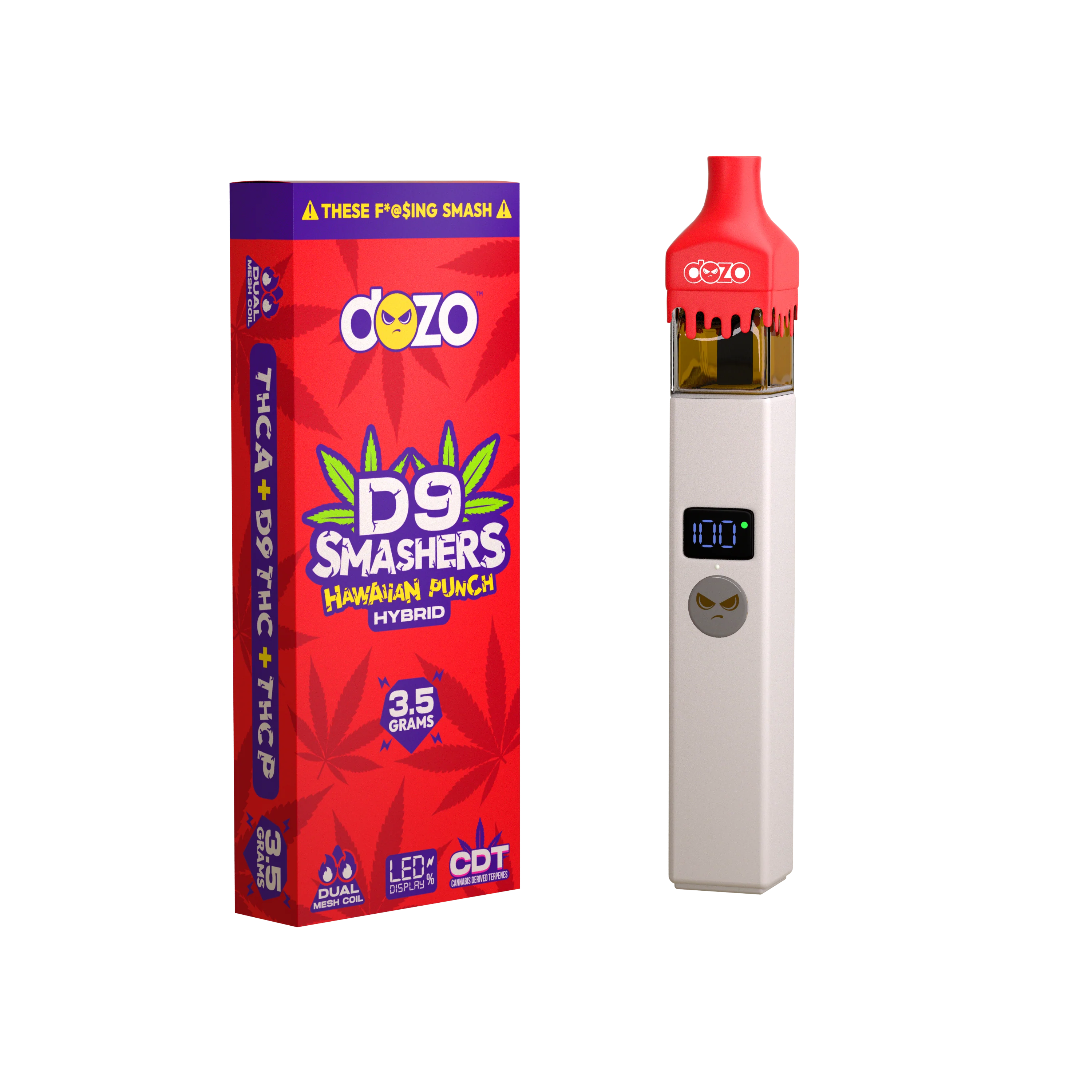 3.5g Dozo D9 Smashers THC-A Disposable: Hawaiian Punch (Hybrid) - Image 11