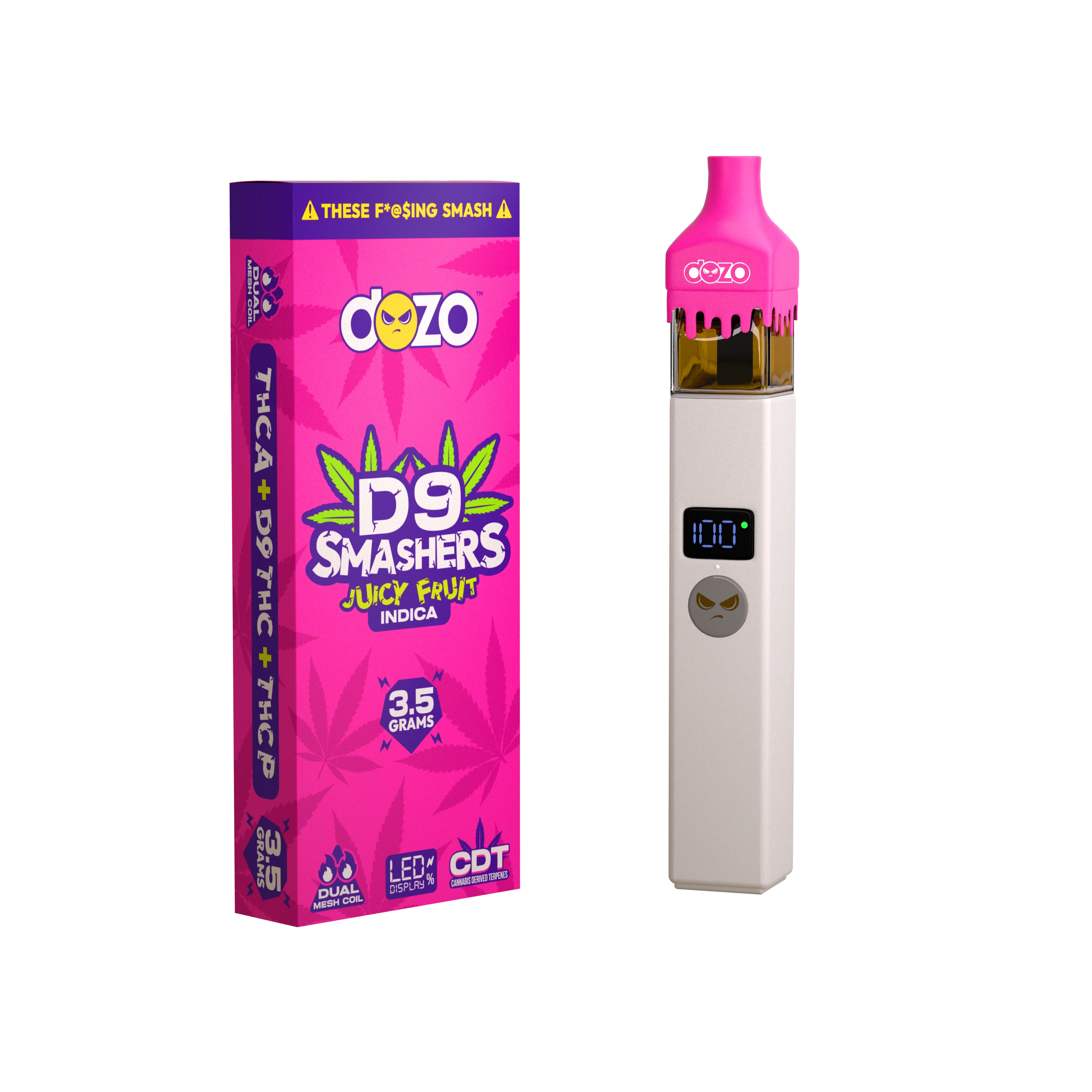 3.5g Dozo D9 Smashers THC-A Disposable: Juicy Fruit (Indica) - Image 11