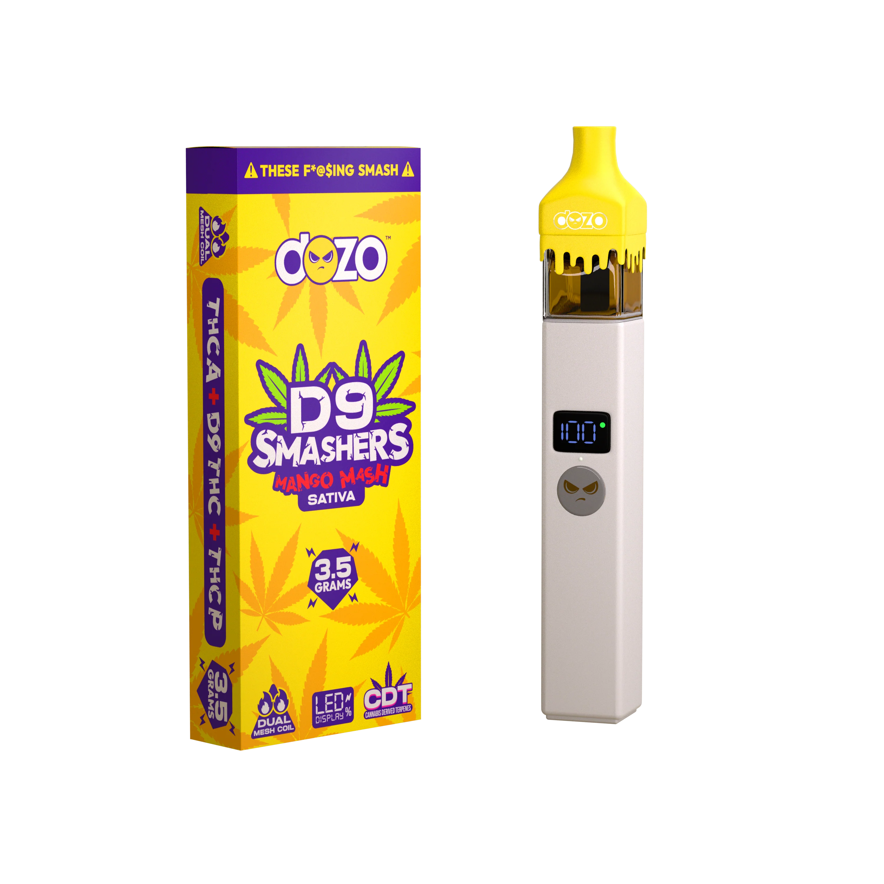 3.5g Dozo D9 Smashers THC-A Disposable: Mango Mash (Sativa) - Image 11