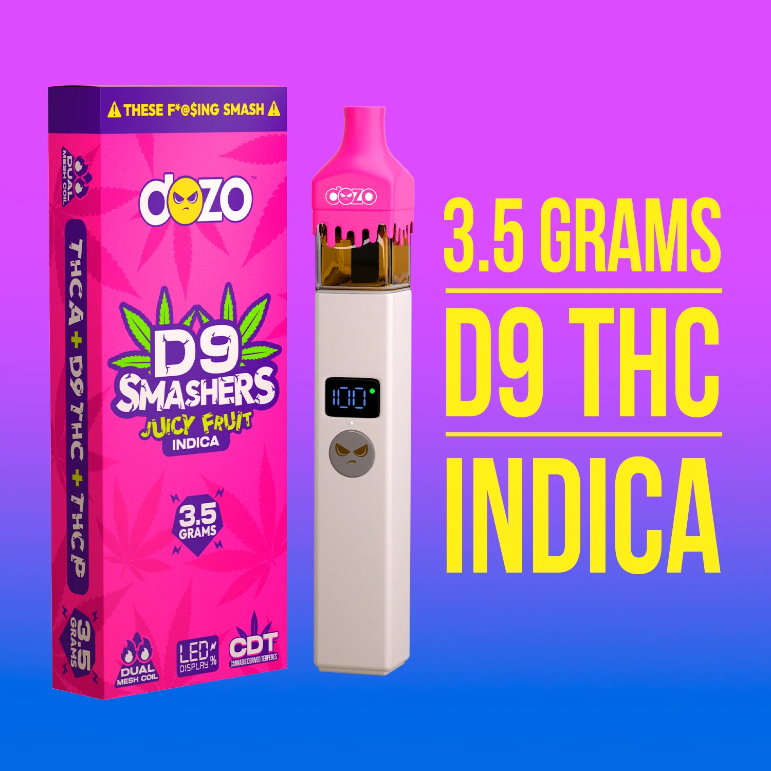 3.5g Dozo D9 Smashers THC-A Disposable: Mango Mash (Sativa) - Image 8