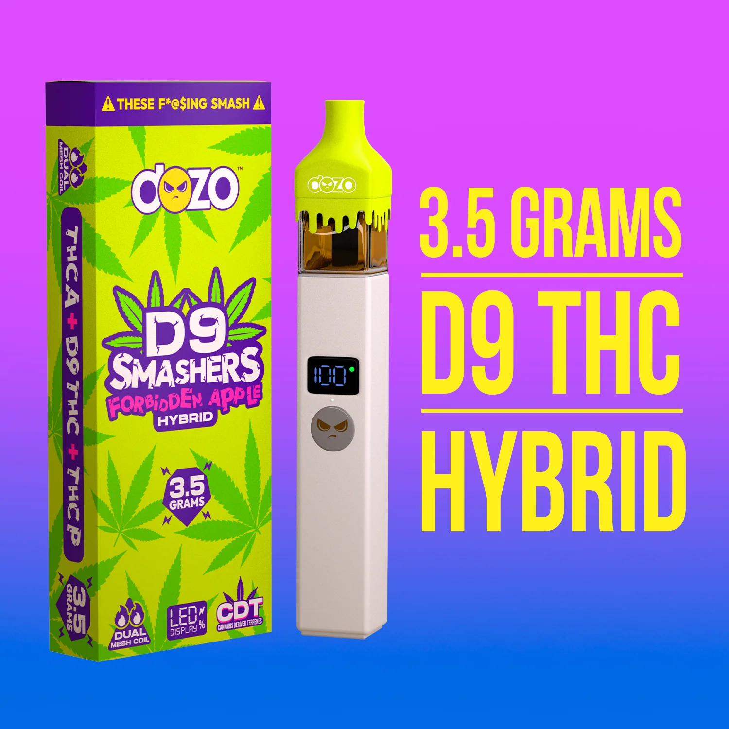3.5g Dozo D9 Smashers THC-A Disposable: Mango Mash (Sativa) - Image 9