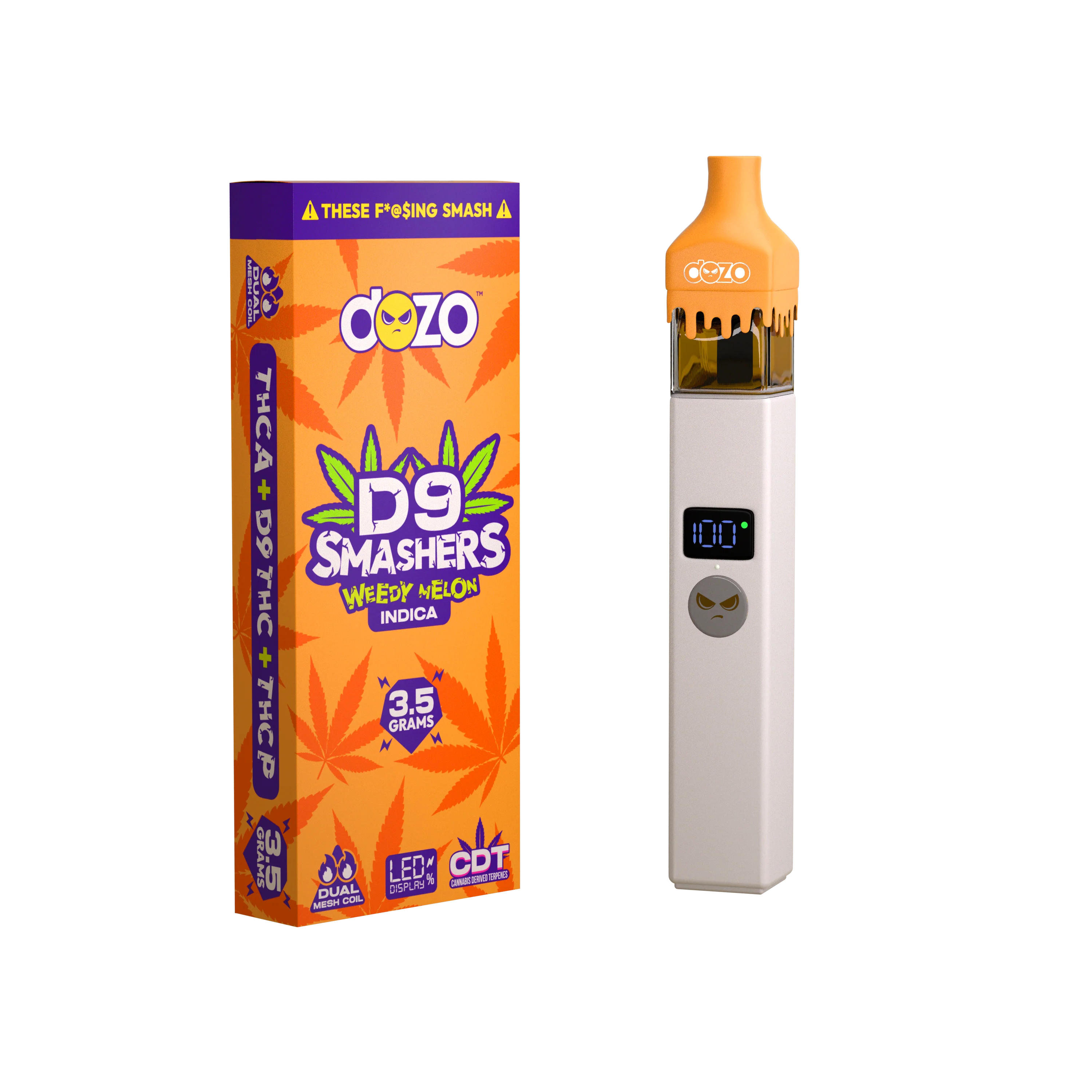 3.5g Dozo D9 Smashers THC-A Disposable: Weedy Melon (Indica) - Image 11
