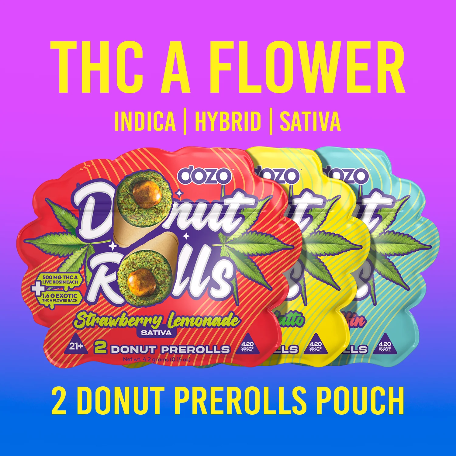 Dozo Donut Prerolls 4.20 g | Glazed Glue (Indica) - Image 3
