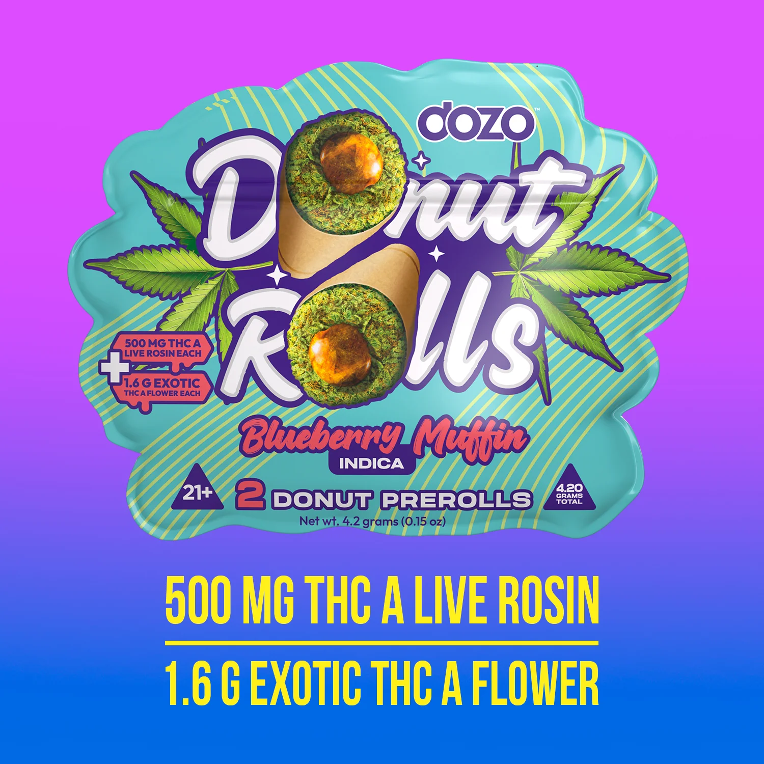 Dozo Donut Prerolls 4.20 g | Strawberry Lemonade (Sativa) - Image 4