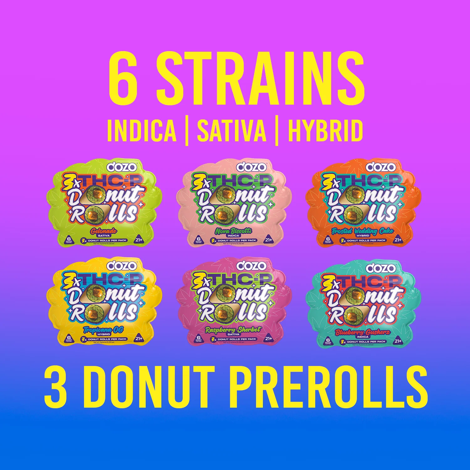 Dozo Donut Prerolls 6 grams (3ct) - Image 3