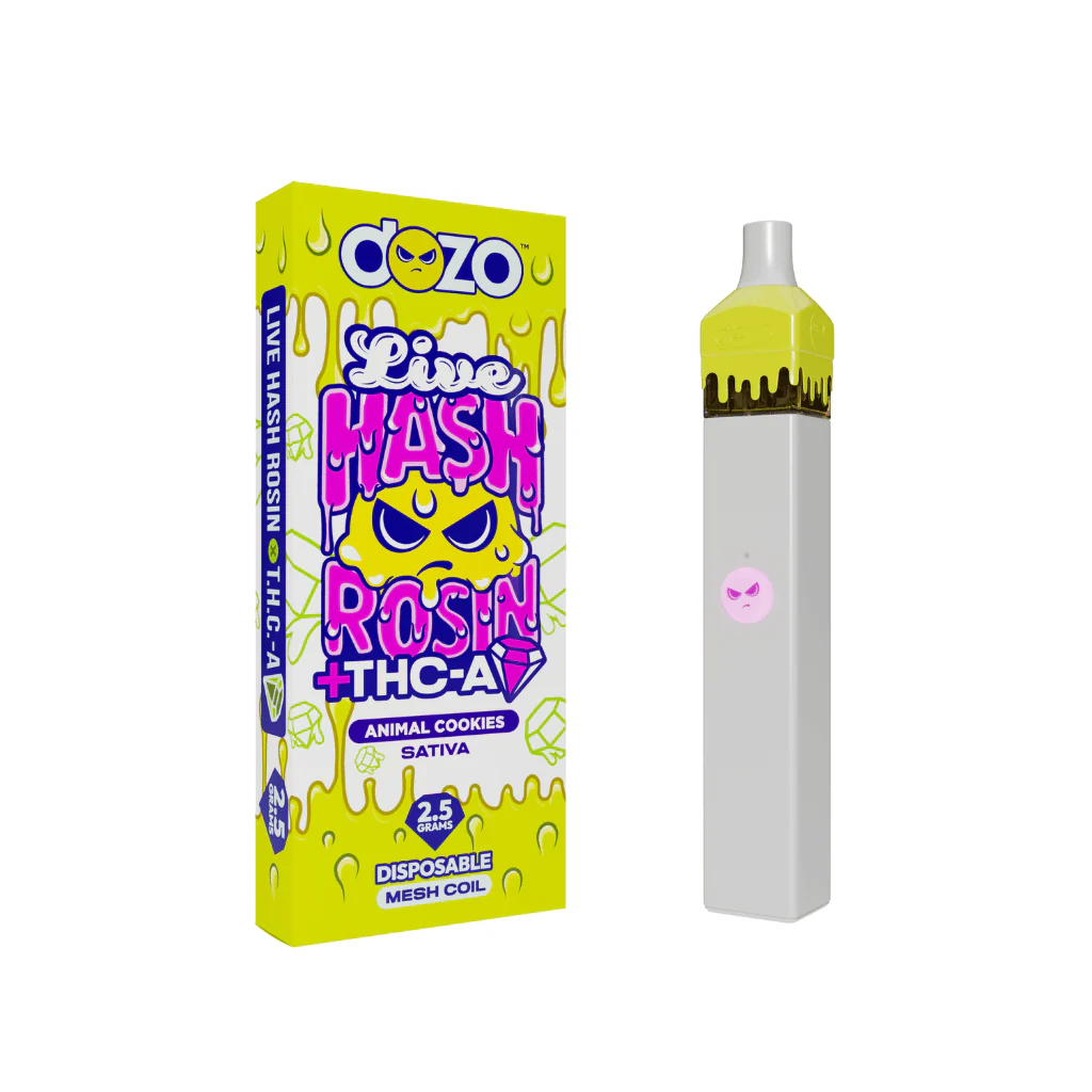 2.5g Dozo Live Hash Rosin THC-A Vape: Animal Cookies (Sativa) - Image 14