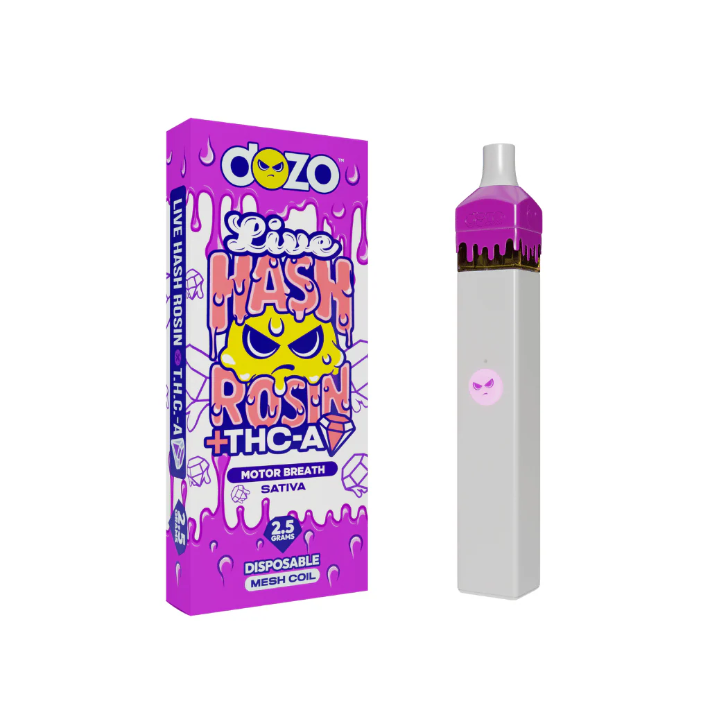 2.5g Dozo Live Hash Rosin THC-A Vape: Motor Breath (Sativa) - Image 13