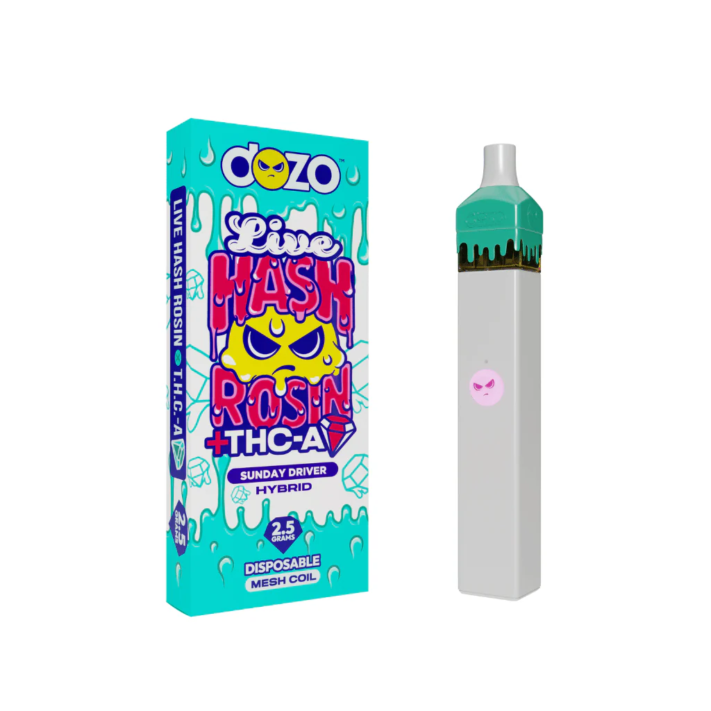 2.5g Dozo Live Hash Rosin THC-A Vape: Sunday Driver (Hybrid) - Image 13