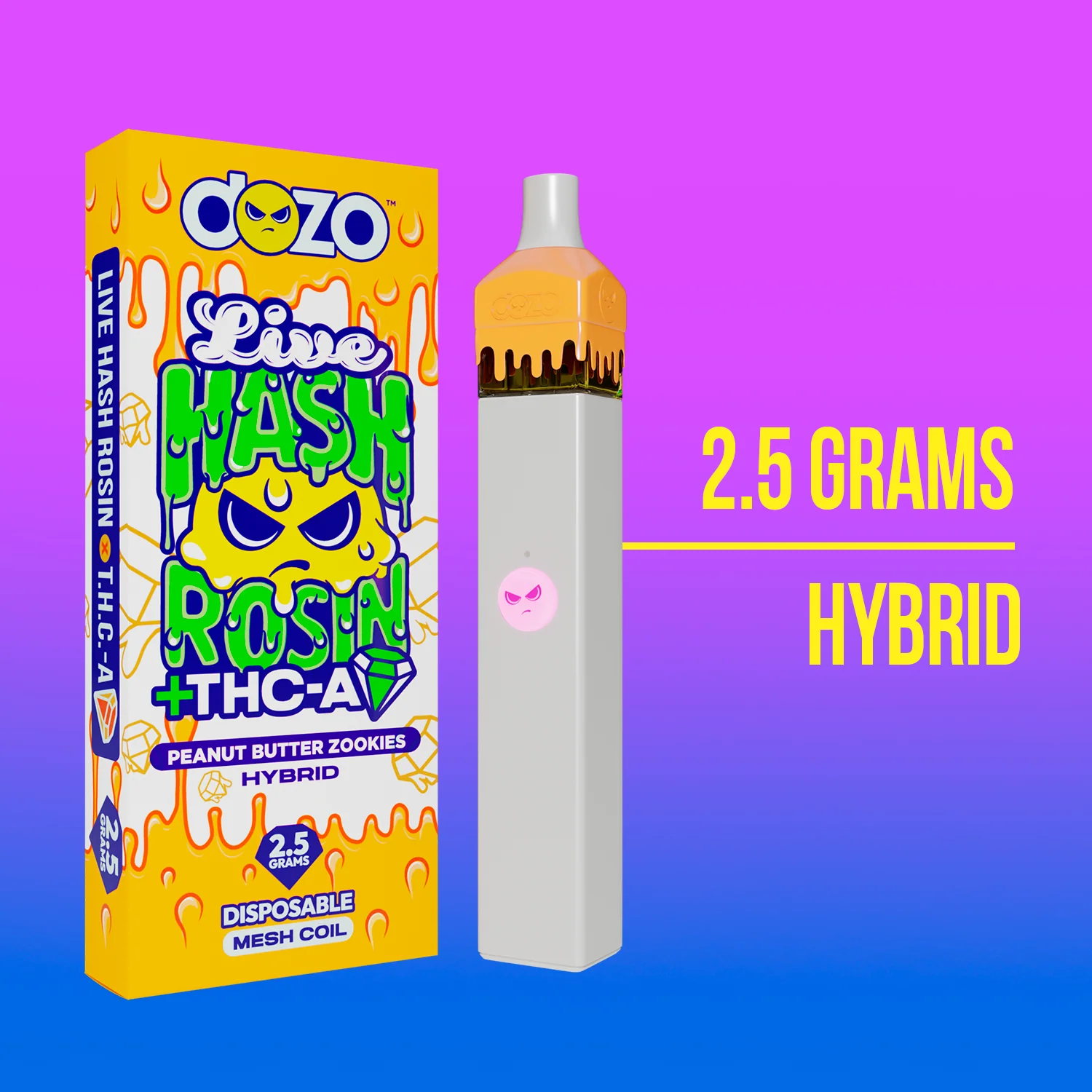 2.5g Dozo Live Hash Rosin THC-A Vape: Sunday Driver (Hybrid) - Image 7