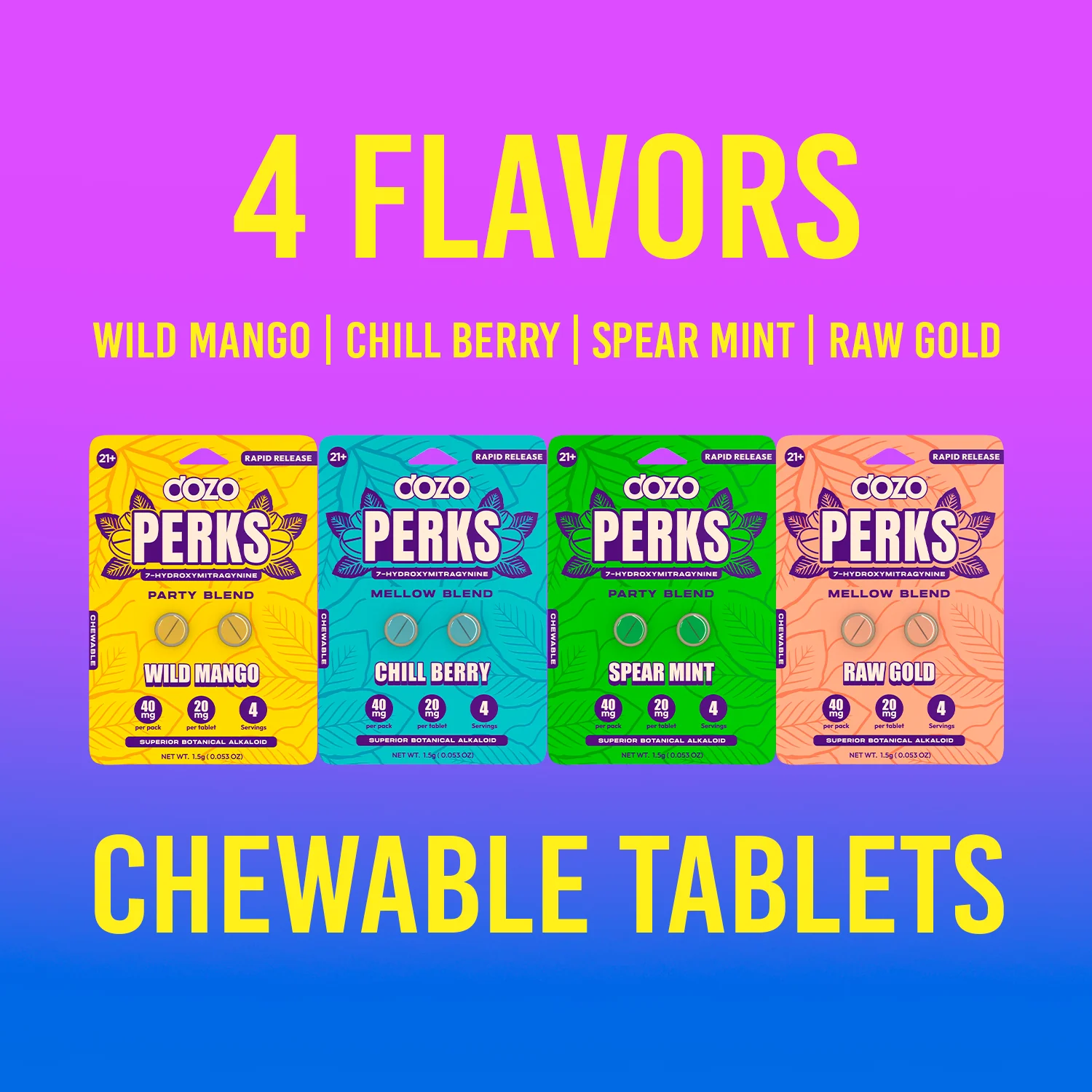 Dozo PERKS 7-HYDROXYMITRAGYNINE | 2ct (40 mg Per Pack) - Image 4