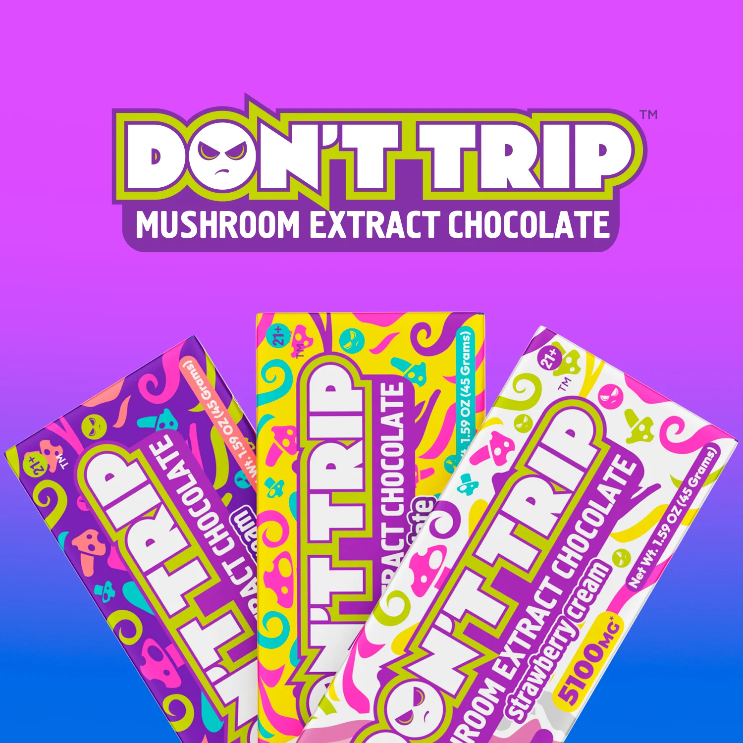 Don't Trip Mushroom Extract Chocolate 510mg | Cookies and Cream - Image 3