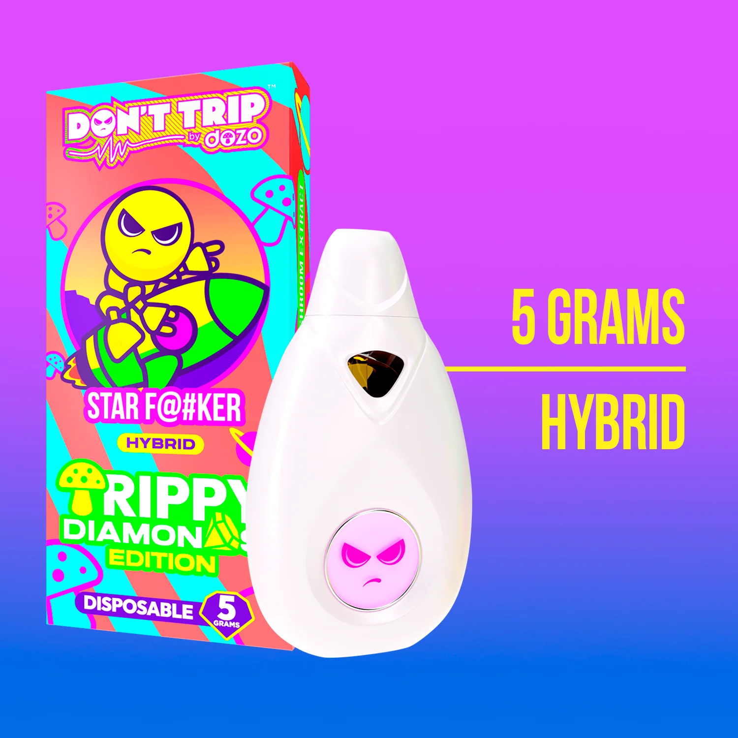 5g Trippy Diamonds Mushroom Vape | Hyper Glitch (Sativa) - Image 5